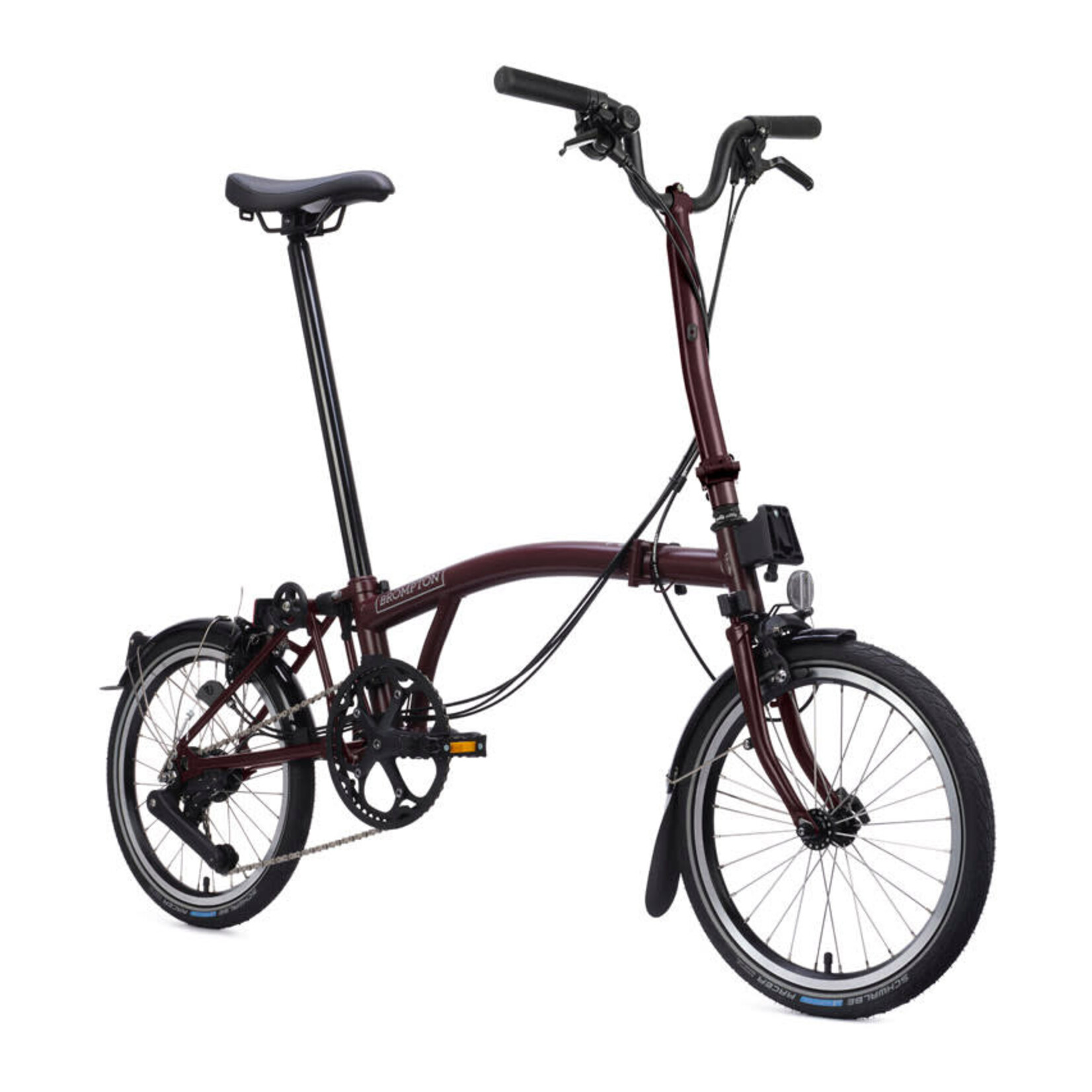 Brompton C Line 12 Speed, High Handlebars - Plum Red