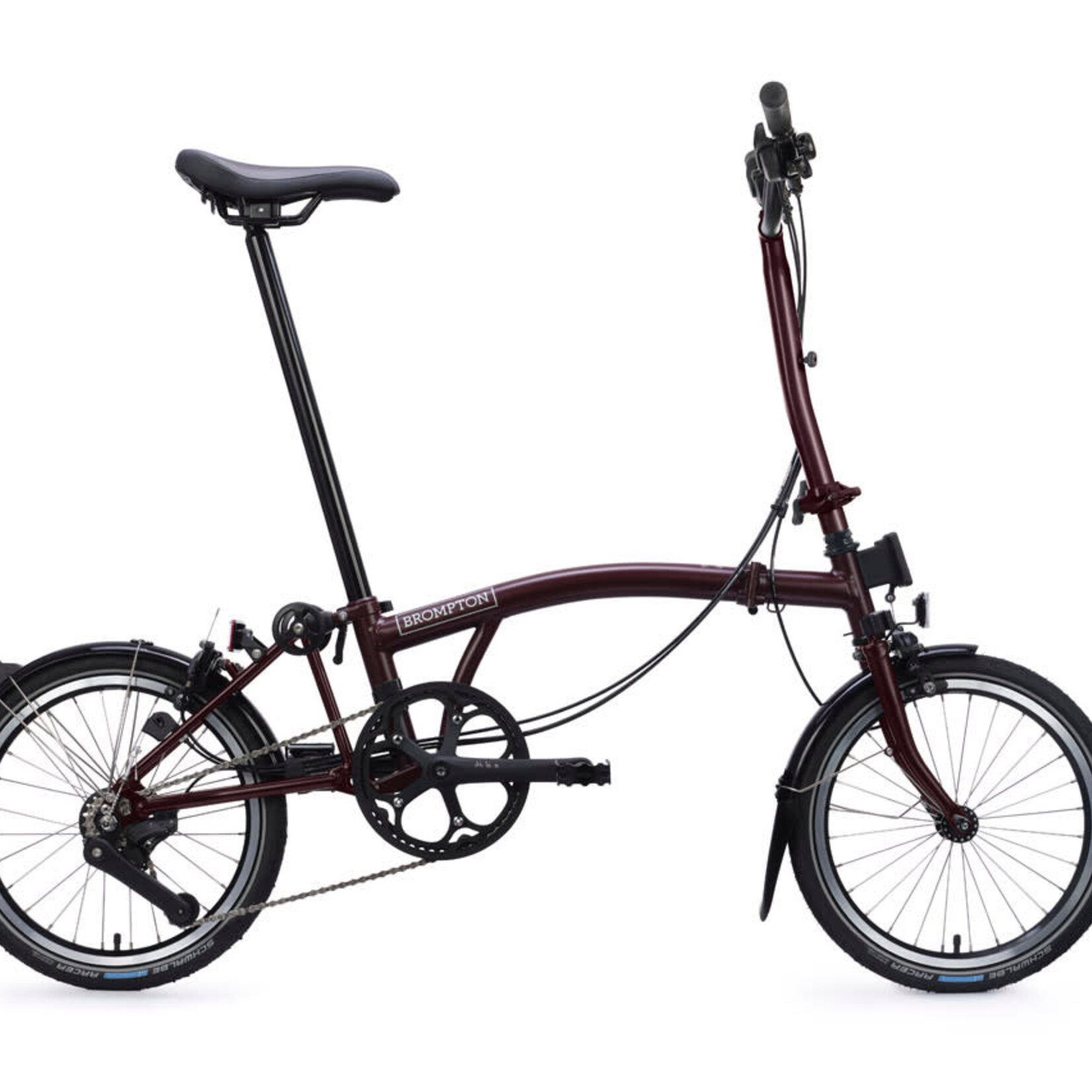Brompton C Line 12 Speed, High Handlebars - Plum Red