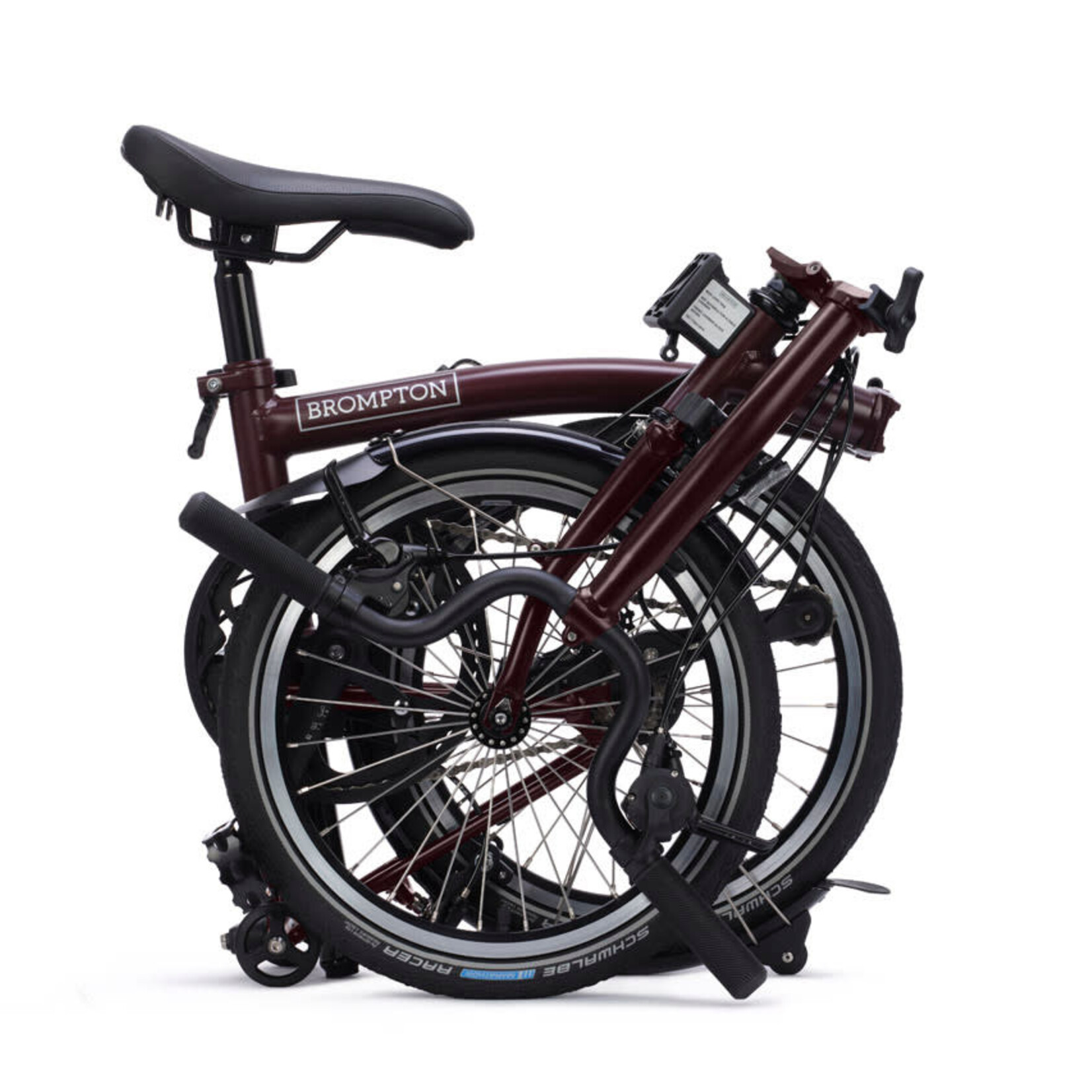 Brompton C Line 12 Speed, High Handlebars - Plum Red