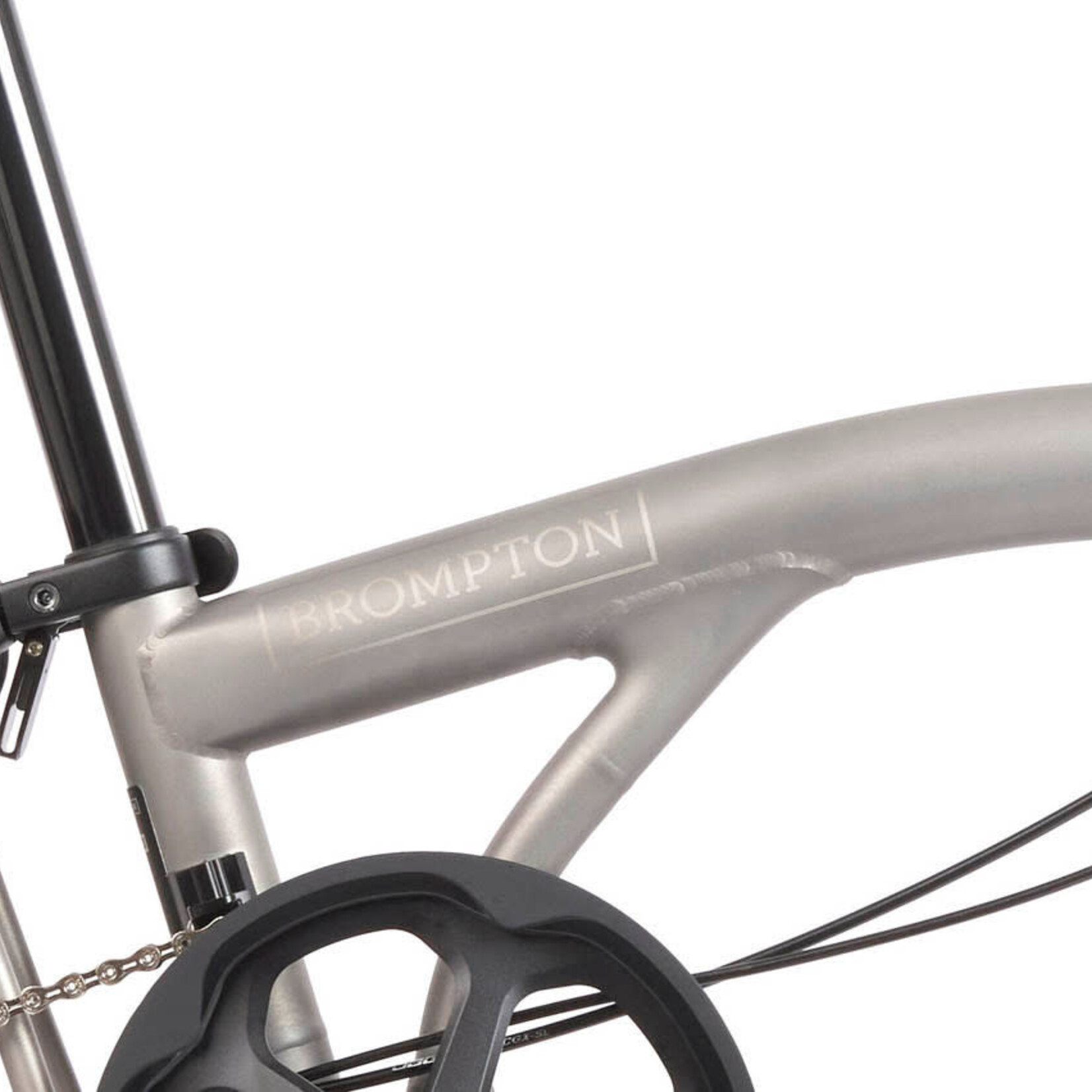 Brompton T Line, 4 Speed, Low Handlebars -Blasted Titanium