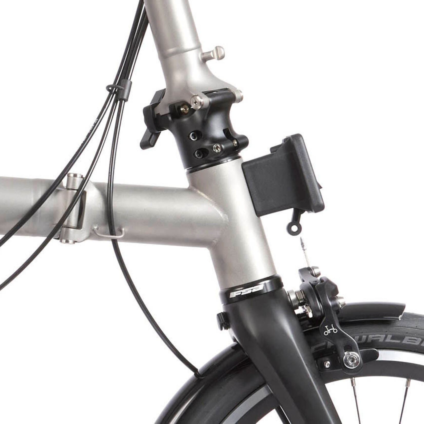 Brompton T Line, 4 Speed, Low Handlebars -Blasted Titanium