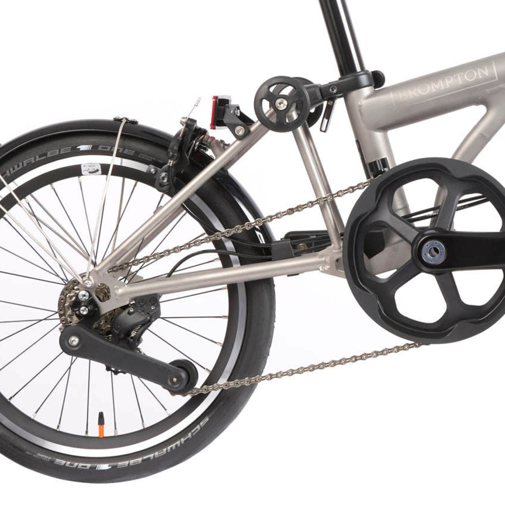 Brompton T Line, 4 Speed, Low Handlebars -Blasted Titanium