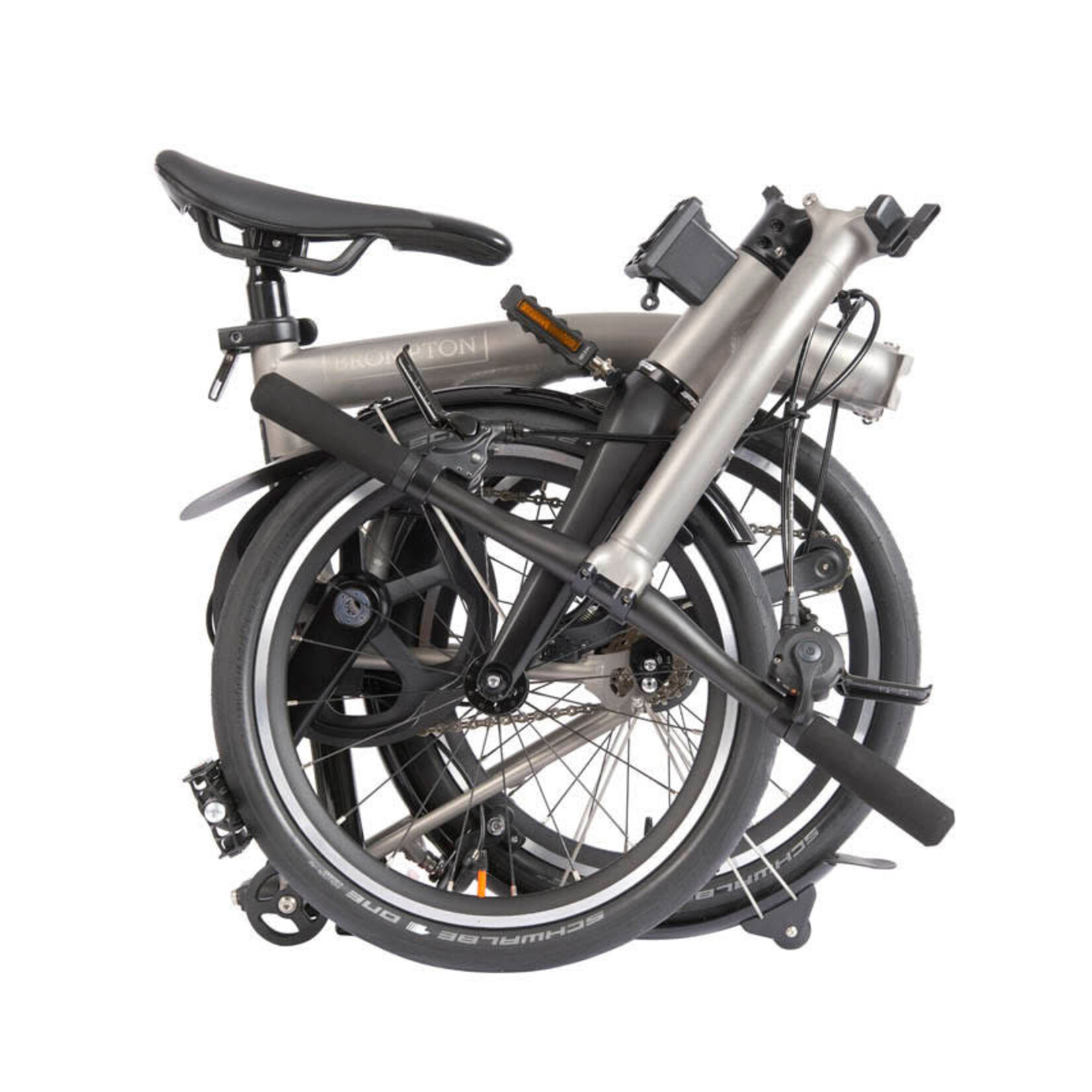 Brompton T Line, 4 Speed, Low Handlebars -Blasted Titanium