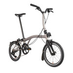 Brompton T Line, 12 Speed, Mid Handlebars -Blasted Titanium