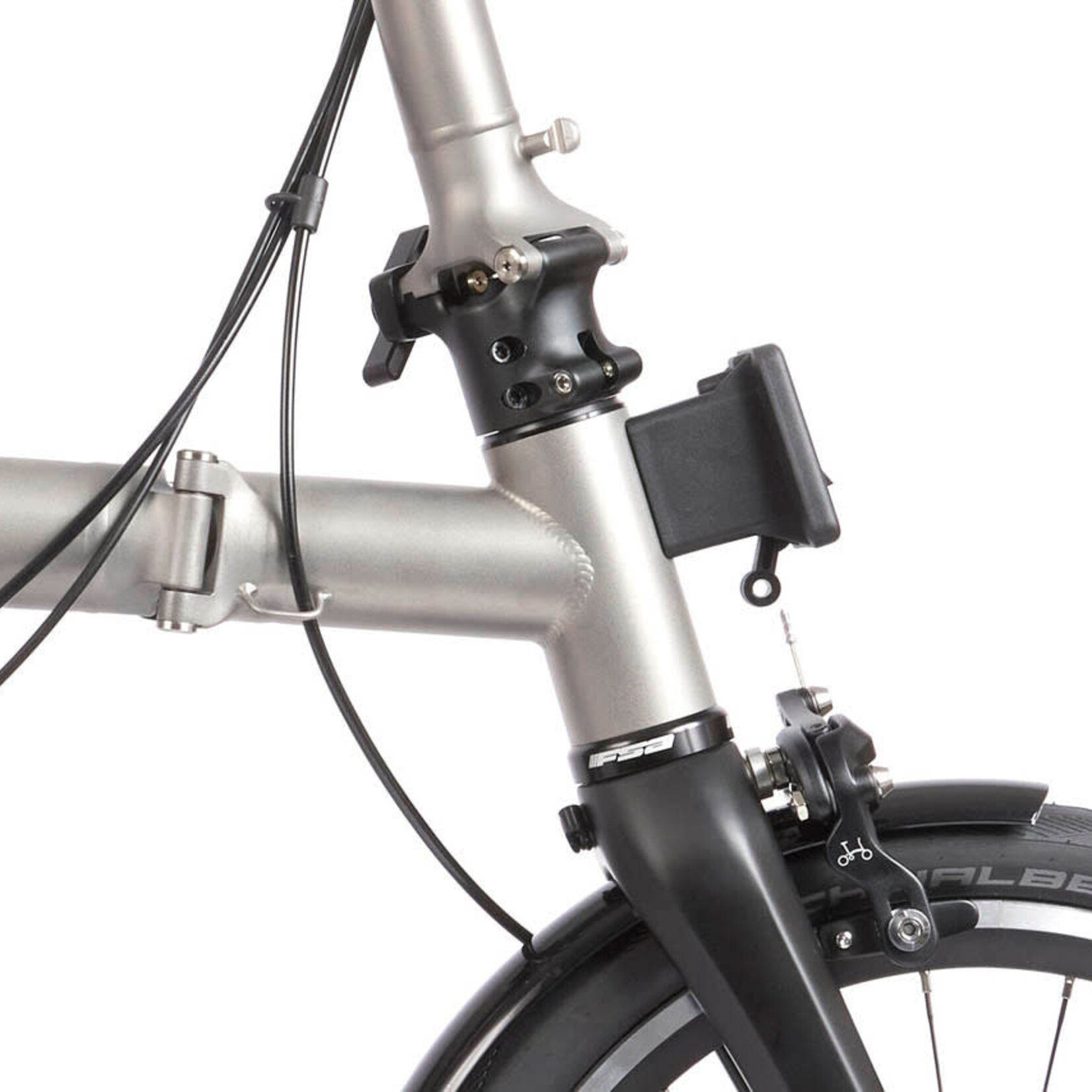 Brompton T Line, 4 Speed, Mid Handlebars -Blasted Titanium