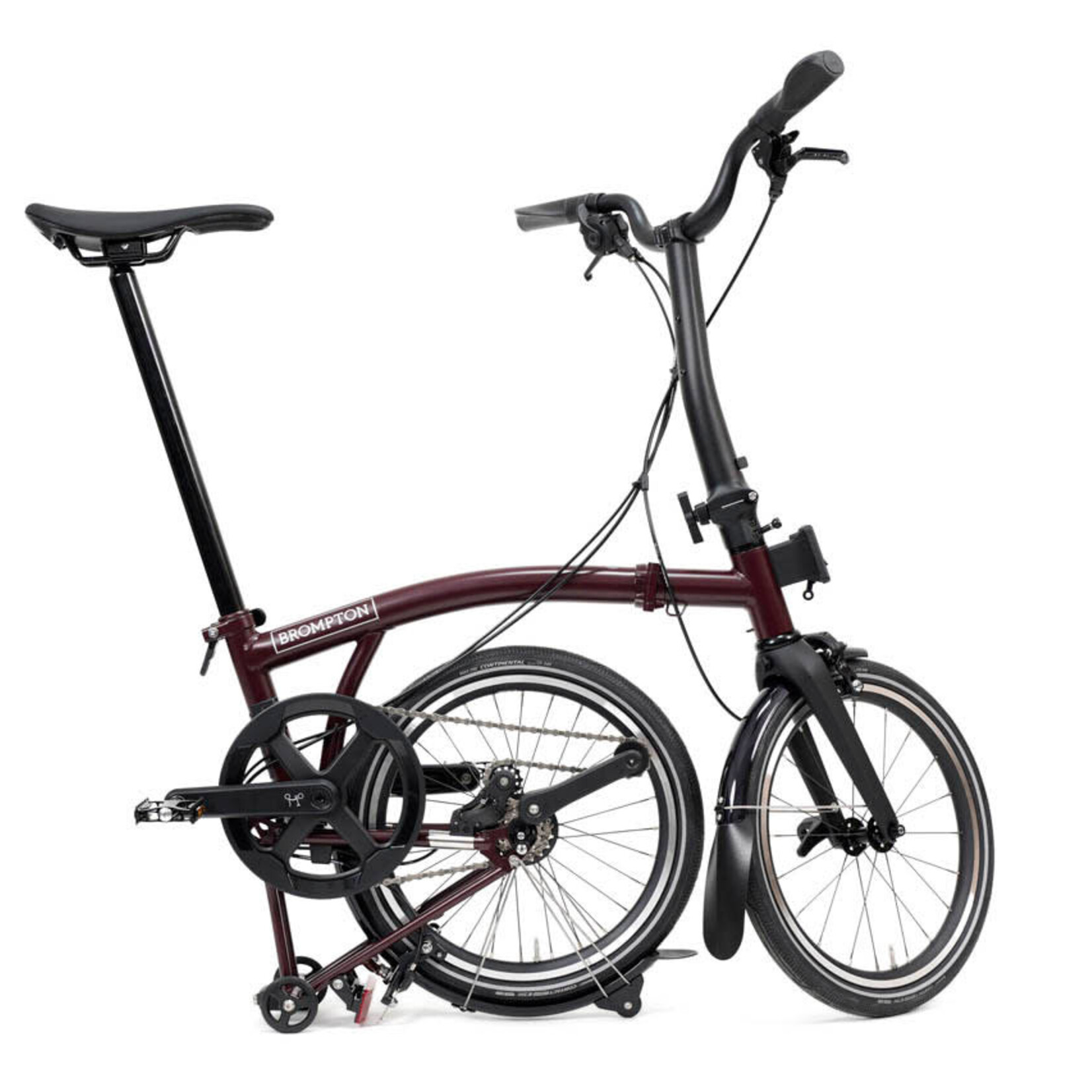 Brompton P Line, 4 Speed, Mid Handlebars -Plum Red