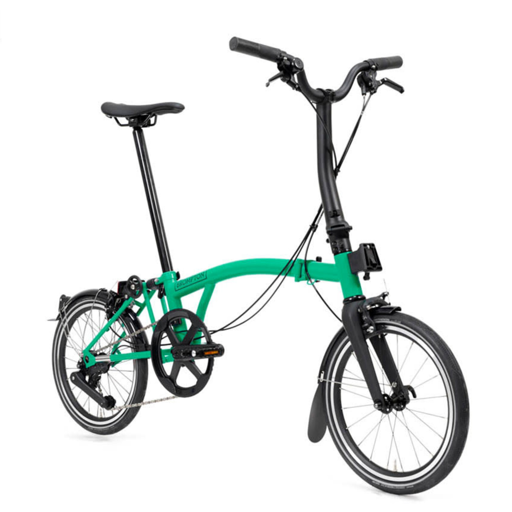 Brompton P Line, 4 Speed, Mid Handlebars -Palm Green
