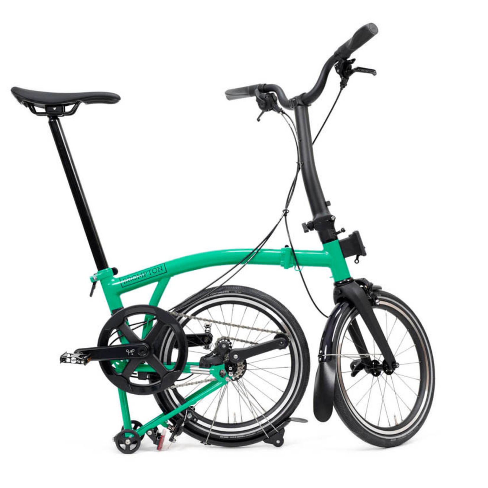 Brompton P Line, 4 Speed, Mid Handlebars -Palm Green