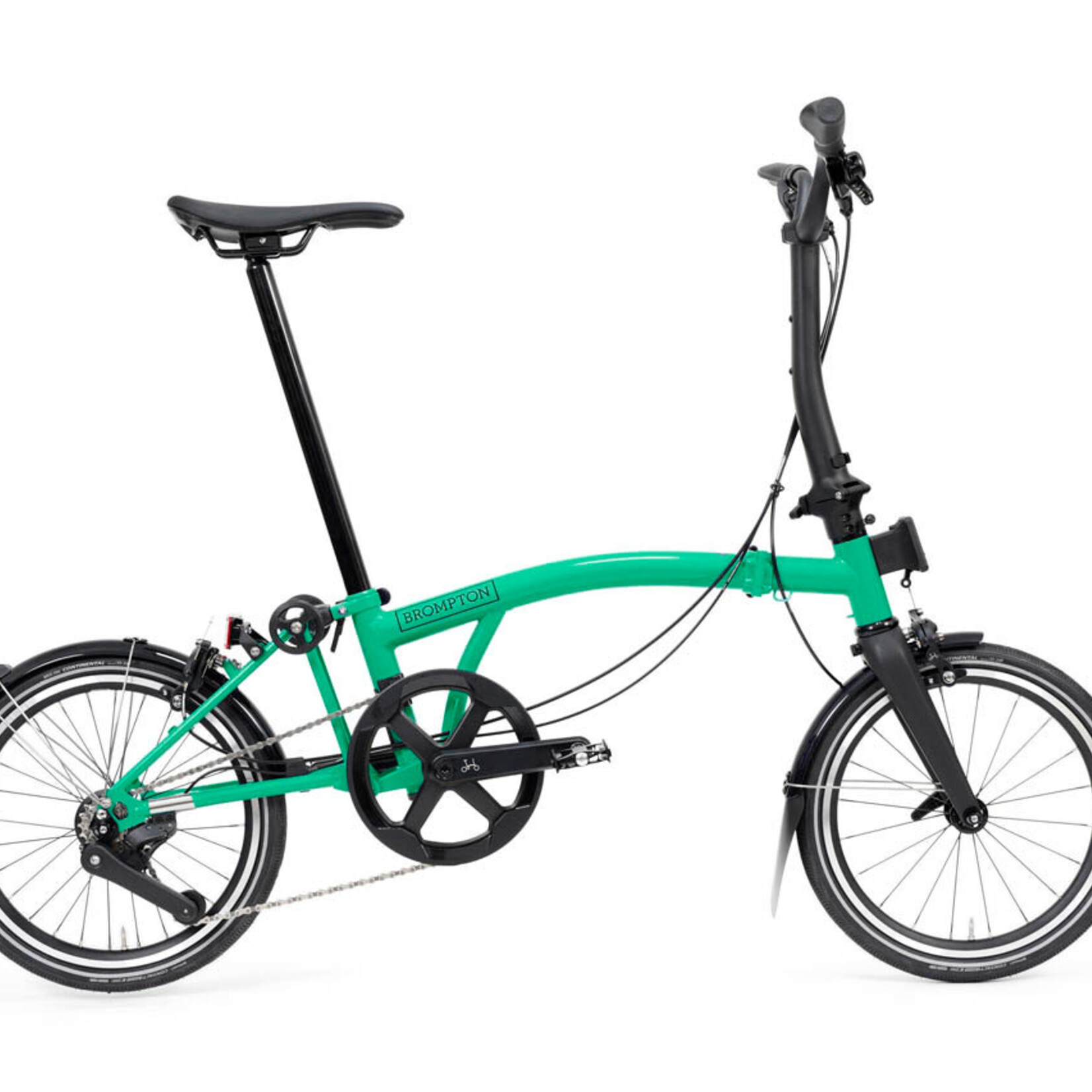 Brompton P Line, 4 Speed, Mid Handlebars -Palm Green