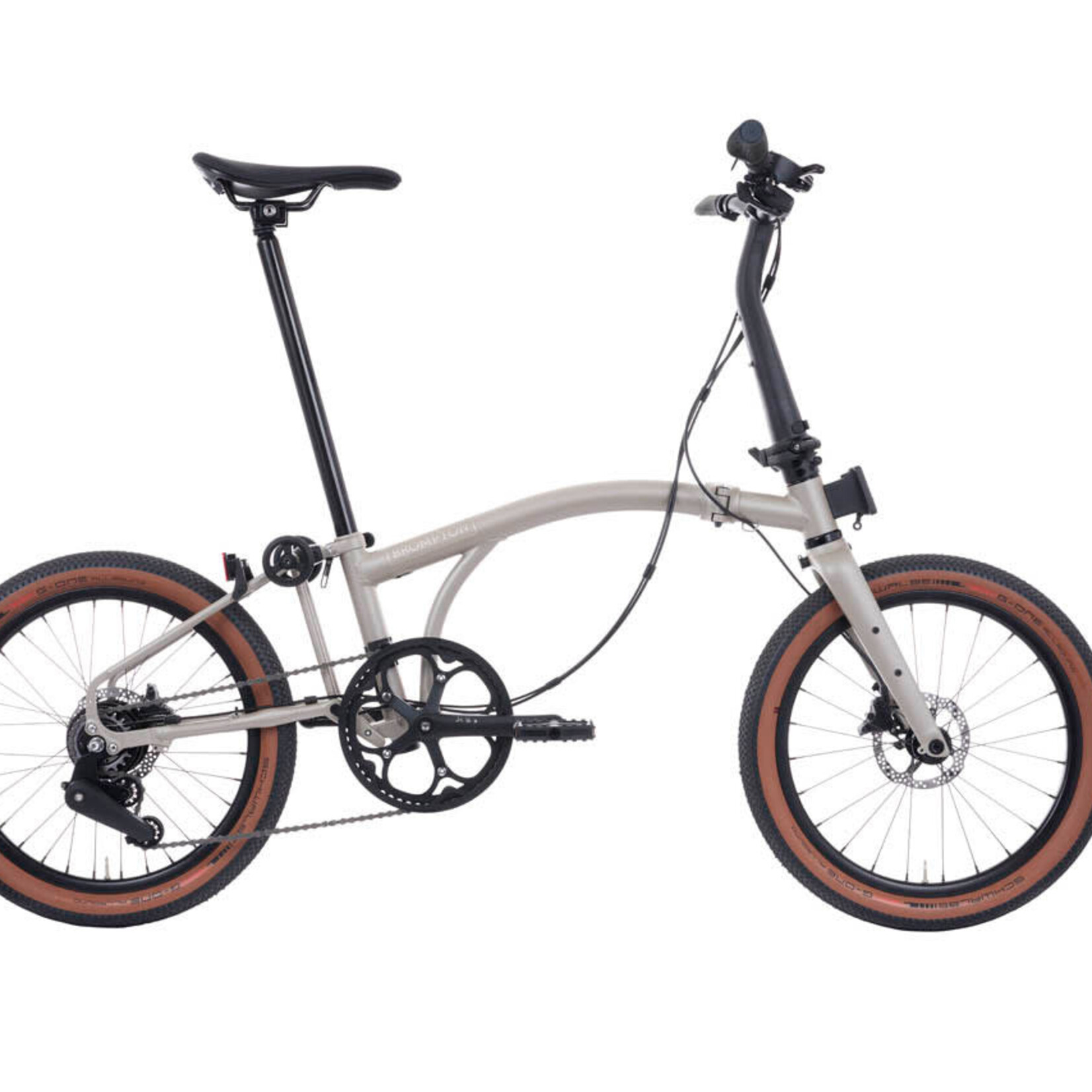 Brompton G Line, Medium with Roller Frame, 8 speed - Traildust White,
