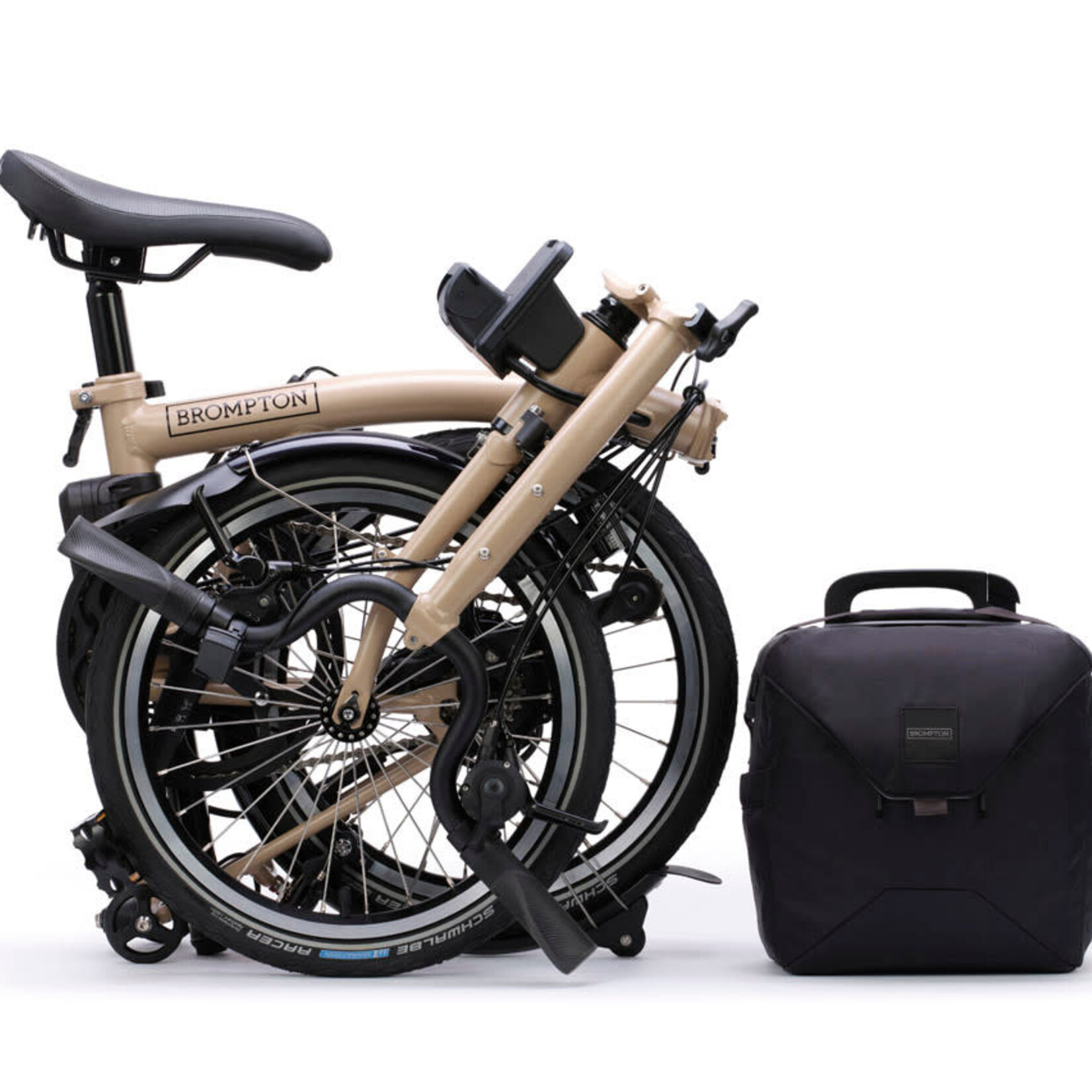 Brompton Electric C Line 4 Speed High Handlebars -Dune Sand