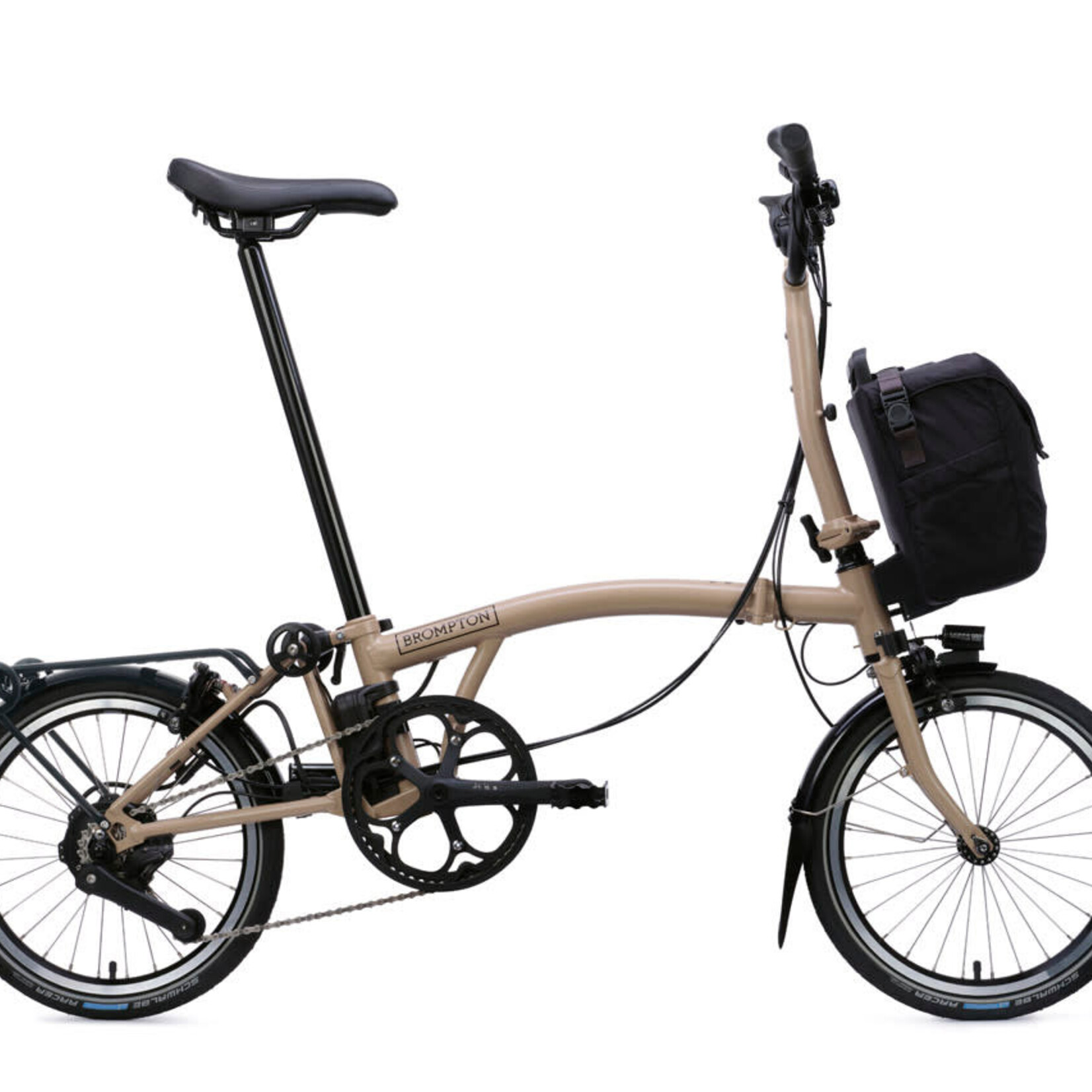 Brompton Electric C Line 4 Speed High Handlebars -Dune Sand