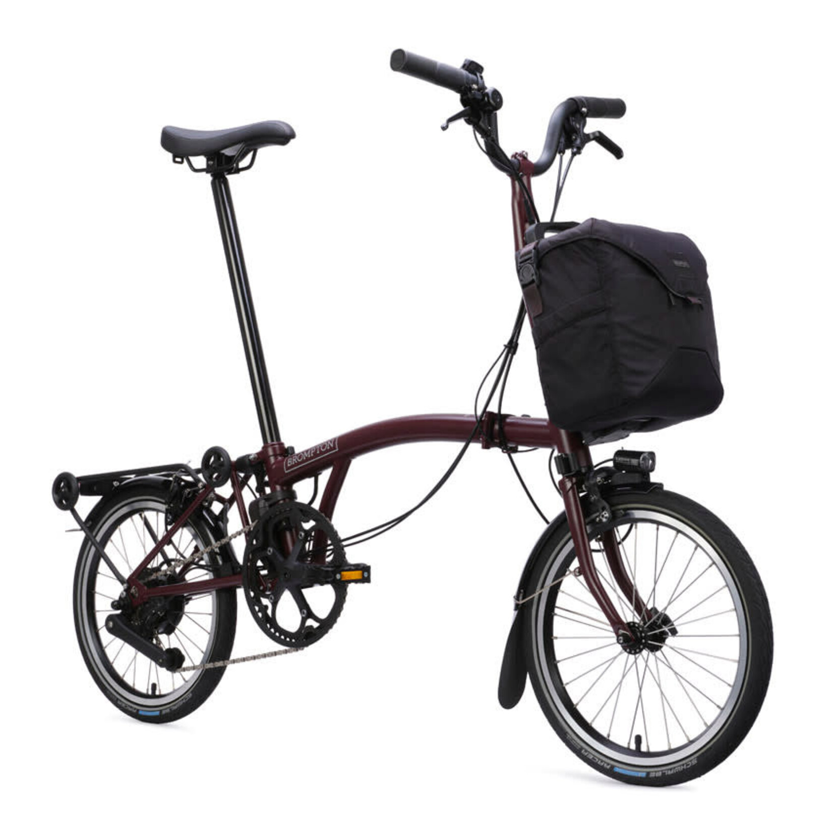 Brompton Electric C Line 4 Speed Mid Handlebars -Plum red