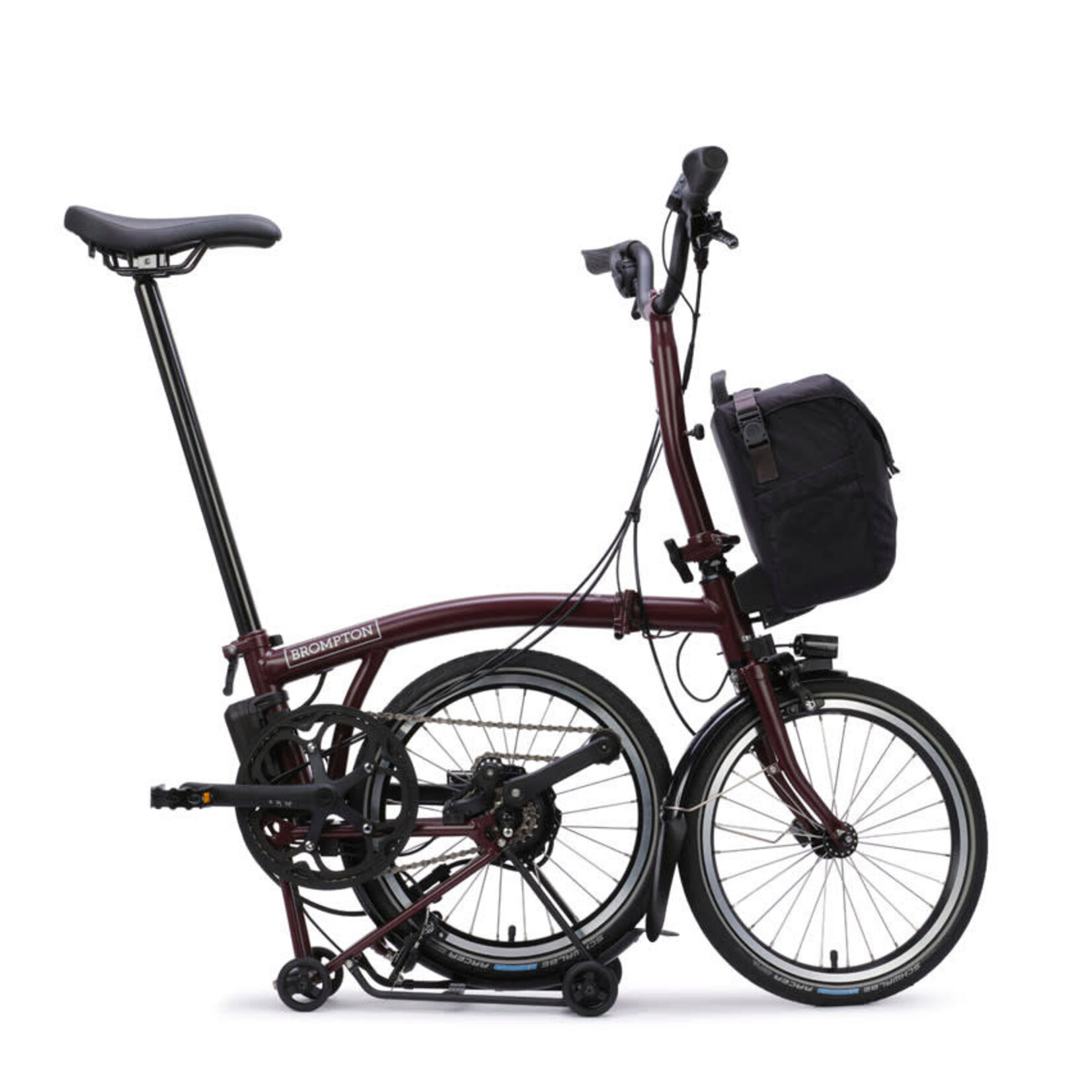 Brompton Electric C Line 4 Speed Mid Handlebars -Plum red