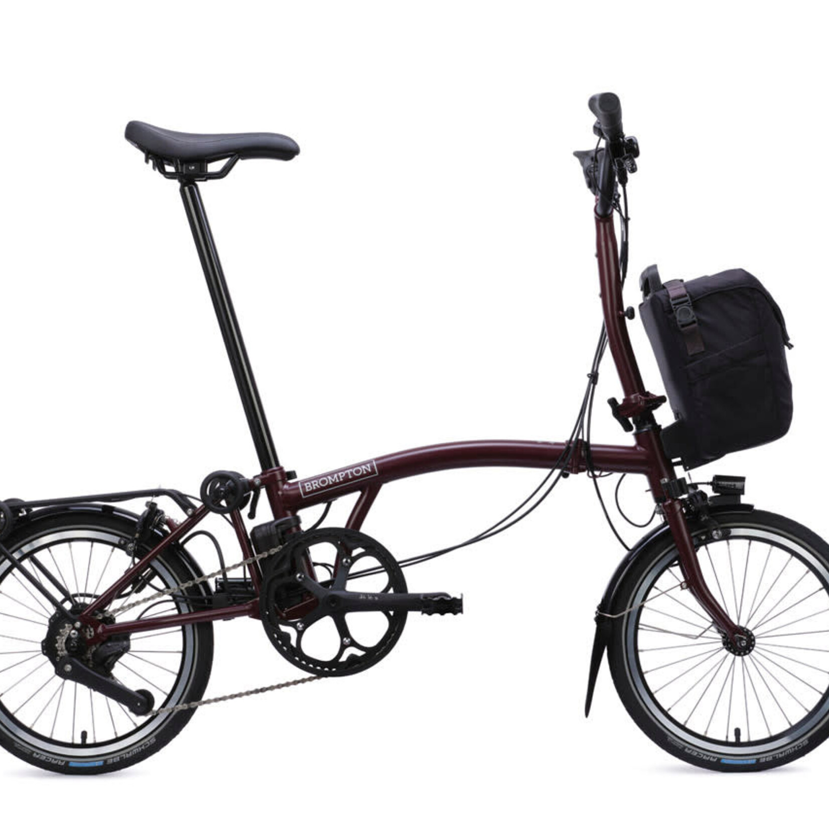 Brompton Electric C Line 4 Speed Mid Handlebars -Plum red