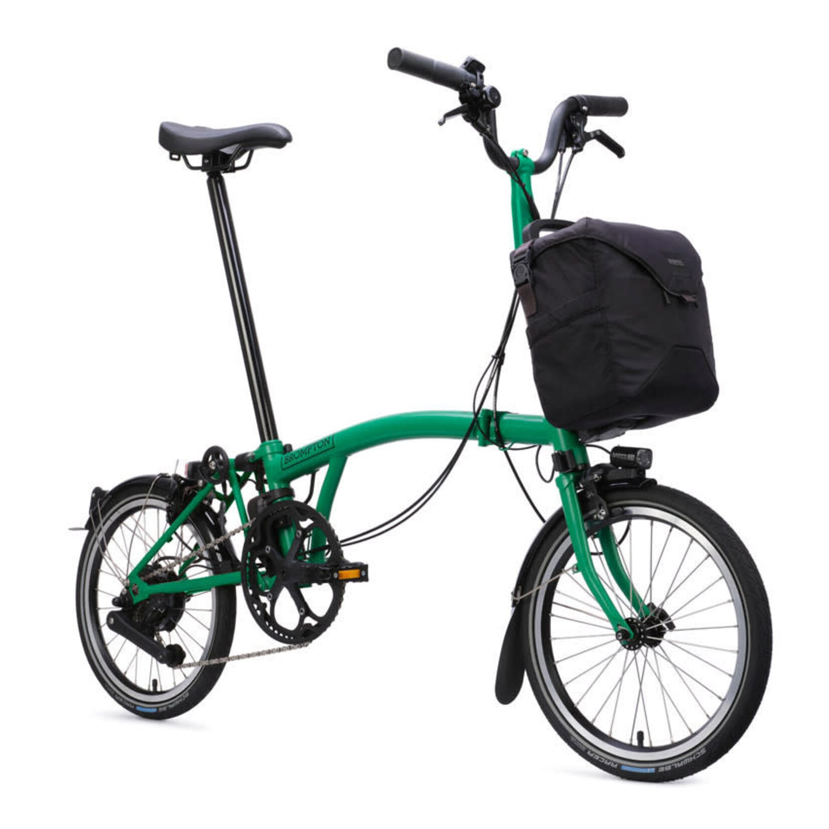 Brompton Electric C Line 4 Speed Mid Handlebars -Palm Green