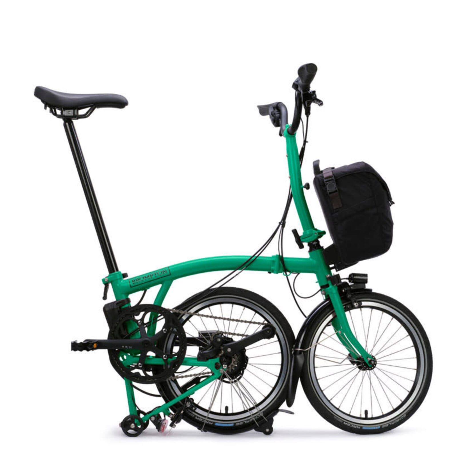 Brompton Electric C Line 4 Speed Mid Handlebars -Palm Green