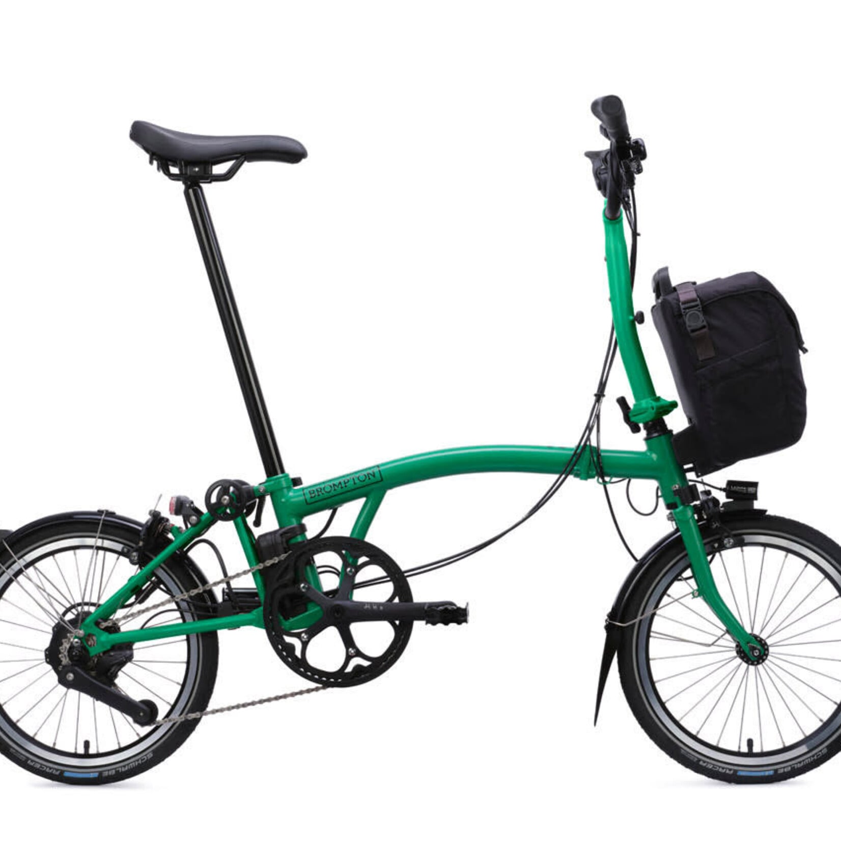 Brompton Electric C Line 4 Speed Mid Handlebars -Palm Green