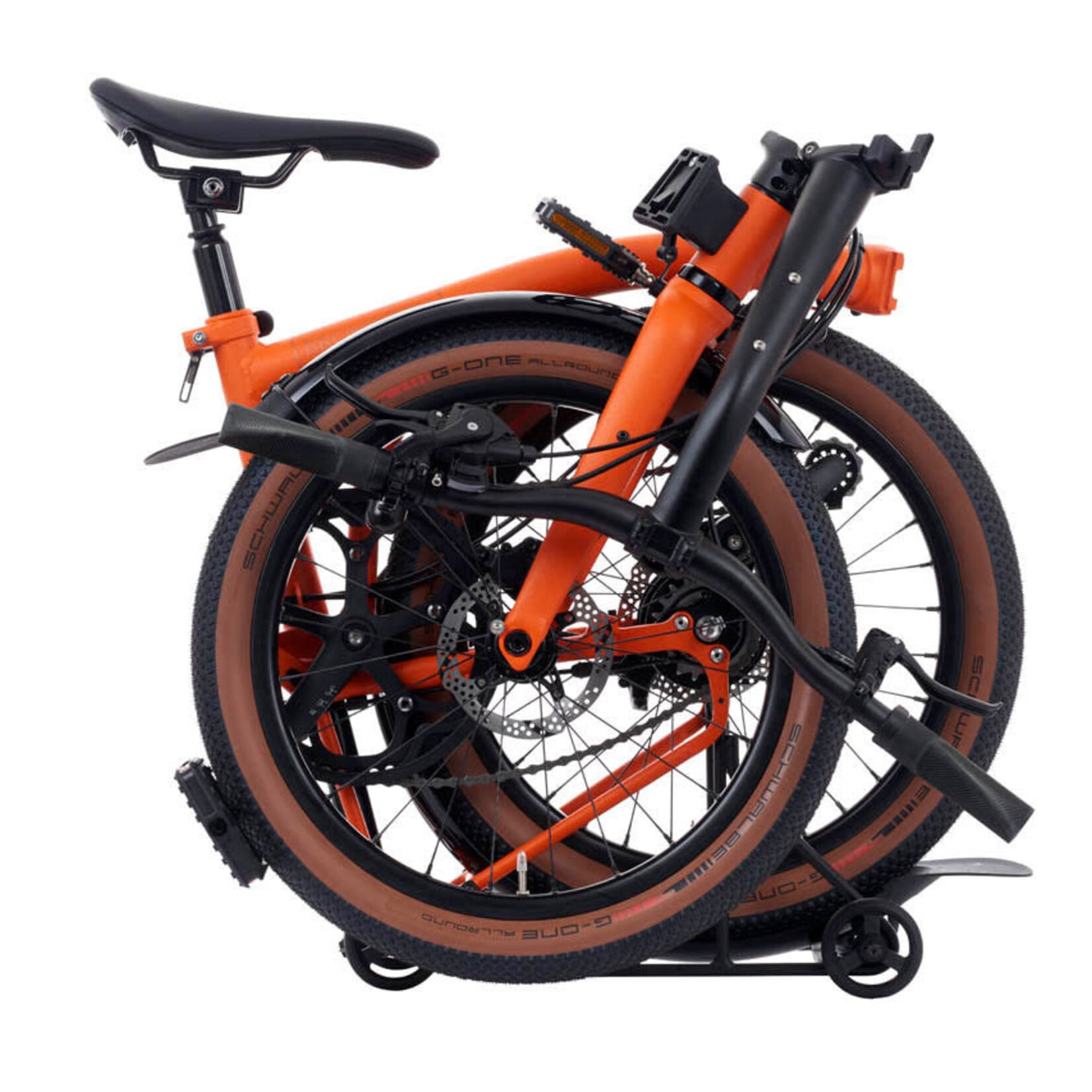Brompton Brompton G Line 8 speed, Adventure Orange, Large roller frame Schwalbe G-One tyres