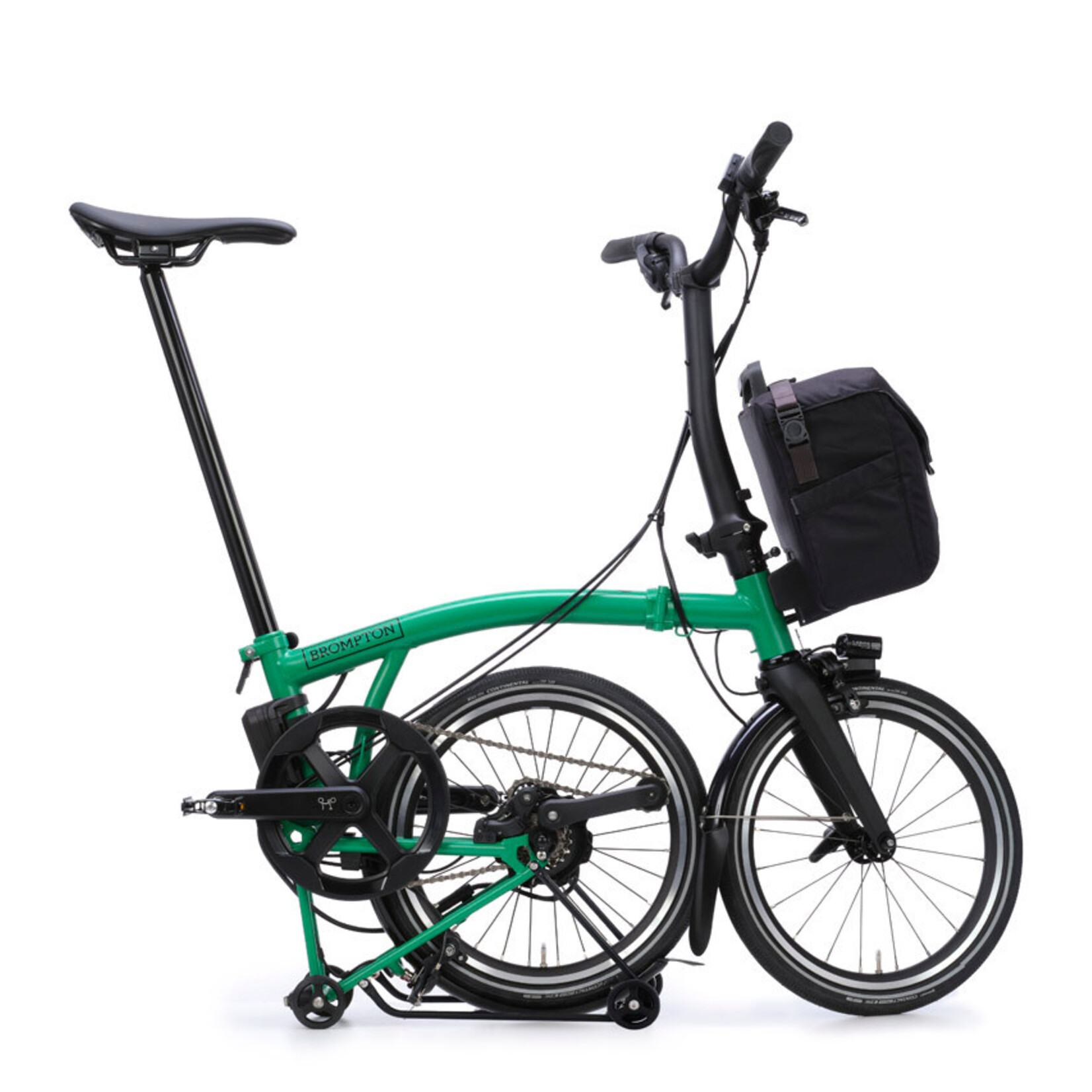 Brompton Electric P Line 4 Speed Mid Handlebars - Palm Green