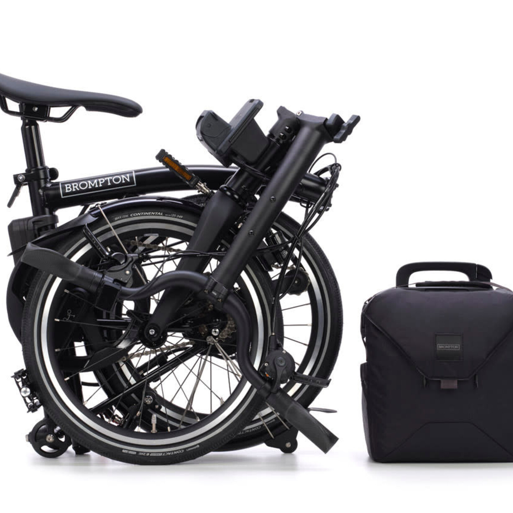 Brompton Electric P Line 4 Speed High Handlebars - Matt Black