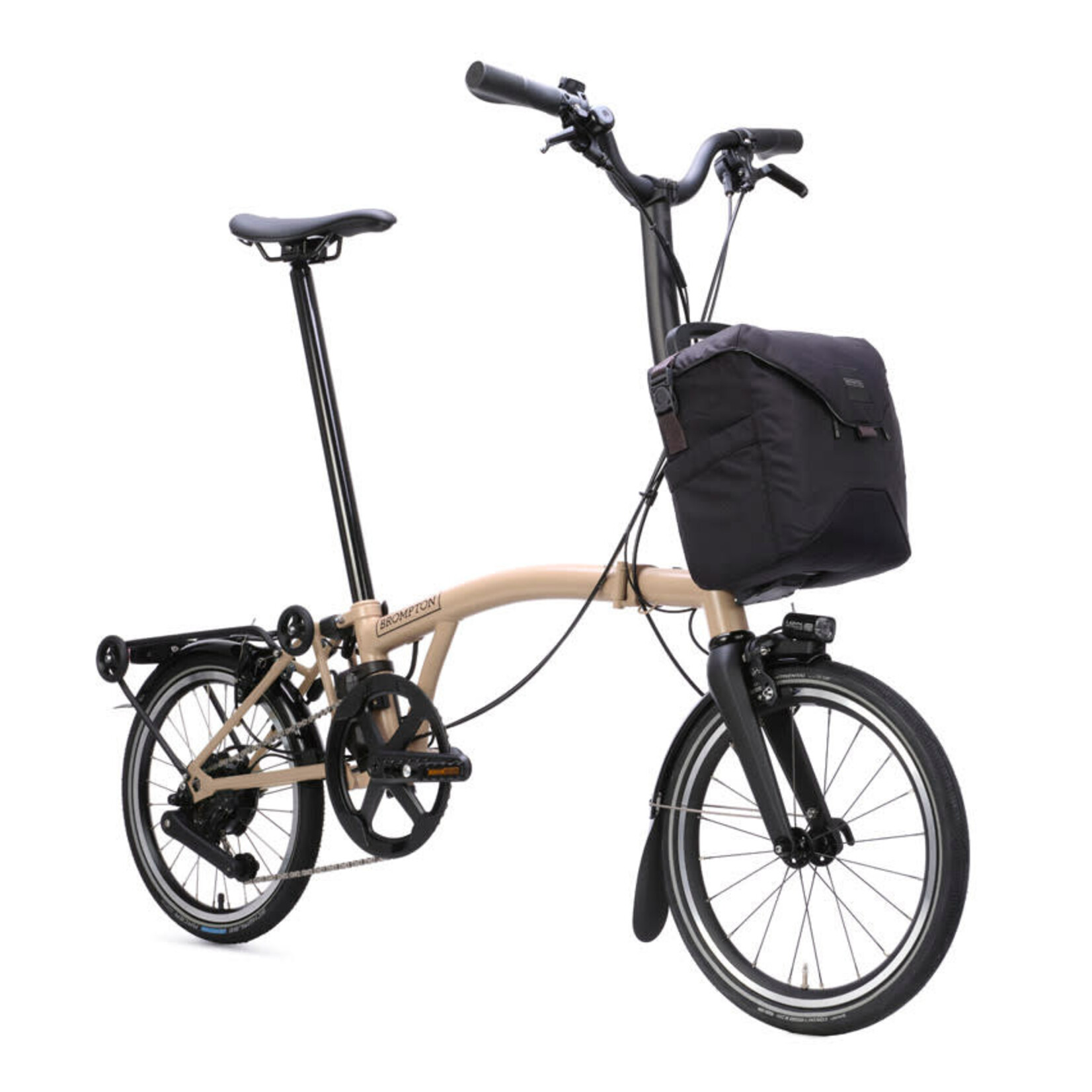 Brompton Electric P Line 4 Speed High Handlebars - Dune Sand