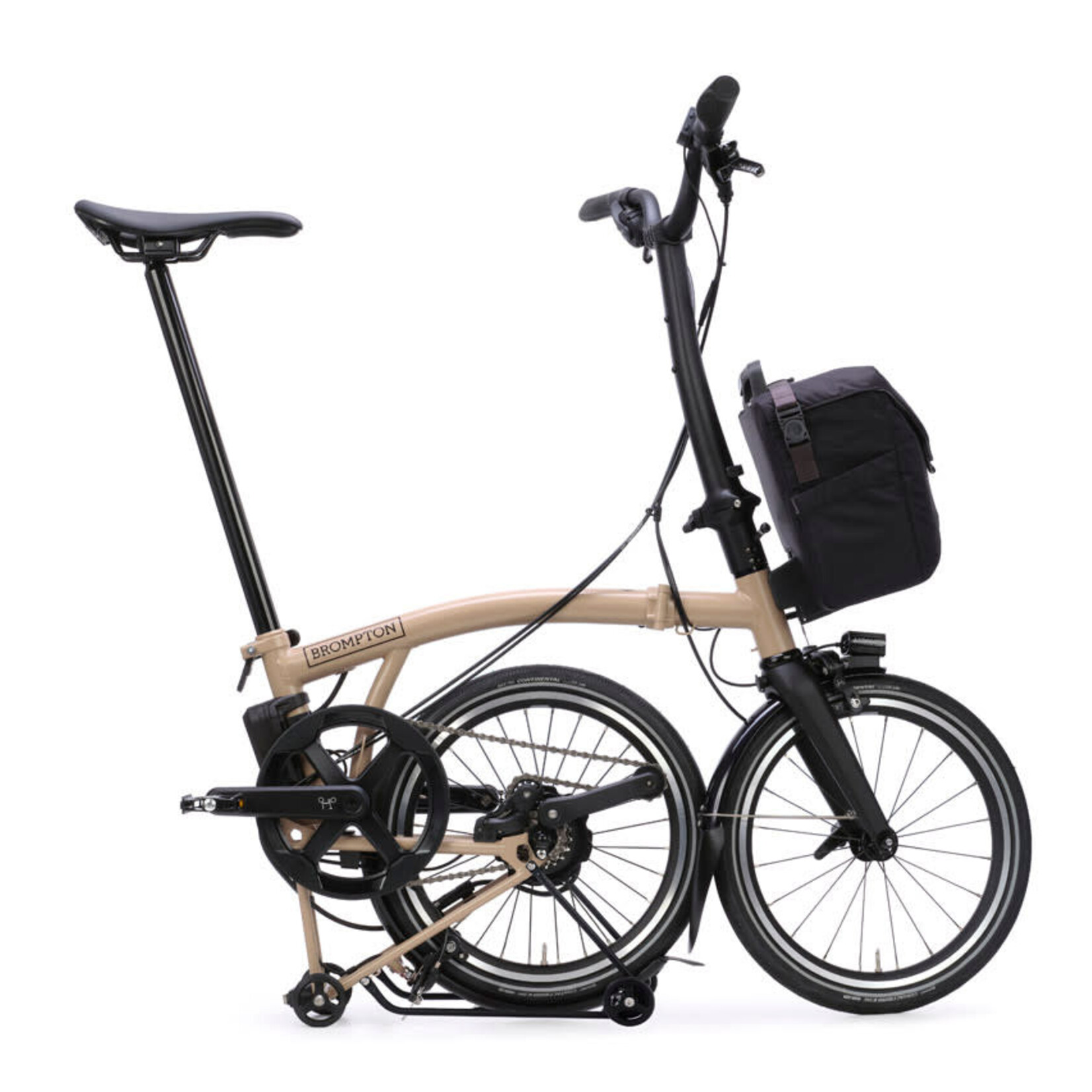 Brompton Electric P Line 4 Speed High Handlebars - Dune Sand
