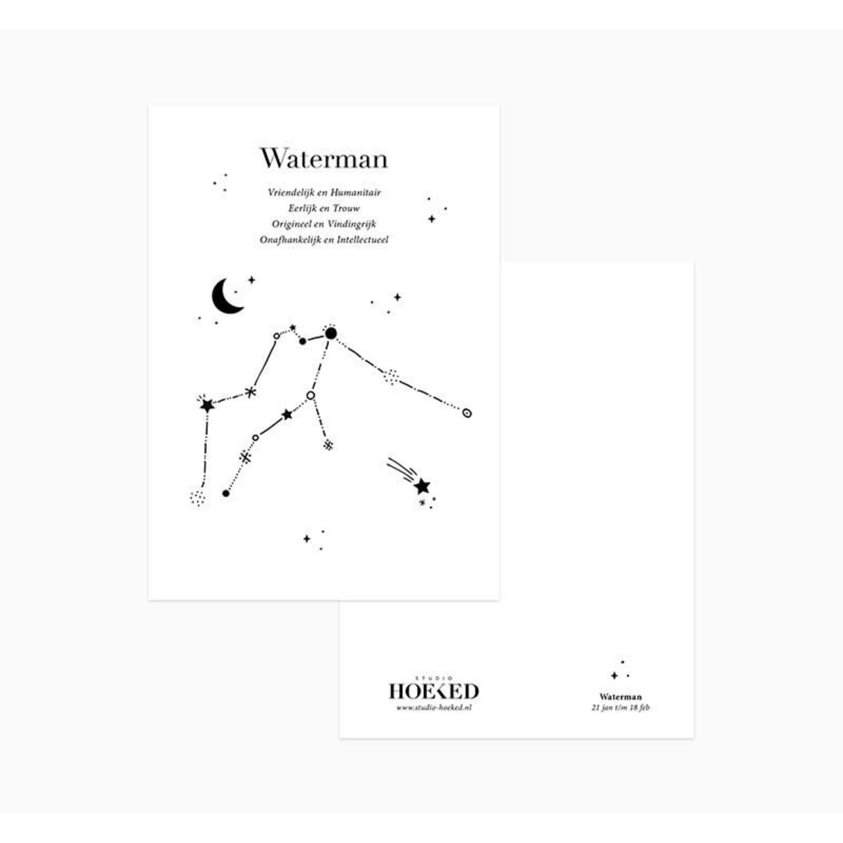 Studio Hoeked Ansichtkaart | Sterrenbeeld | Waterman