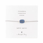 A Beautiful Story Edelsteenkaart Lapis Lazuli Zilver Armband