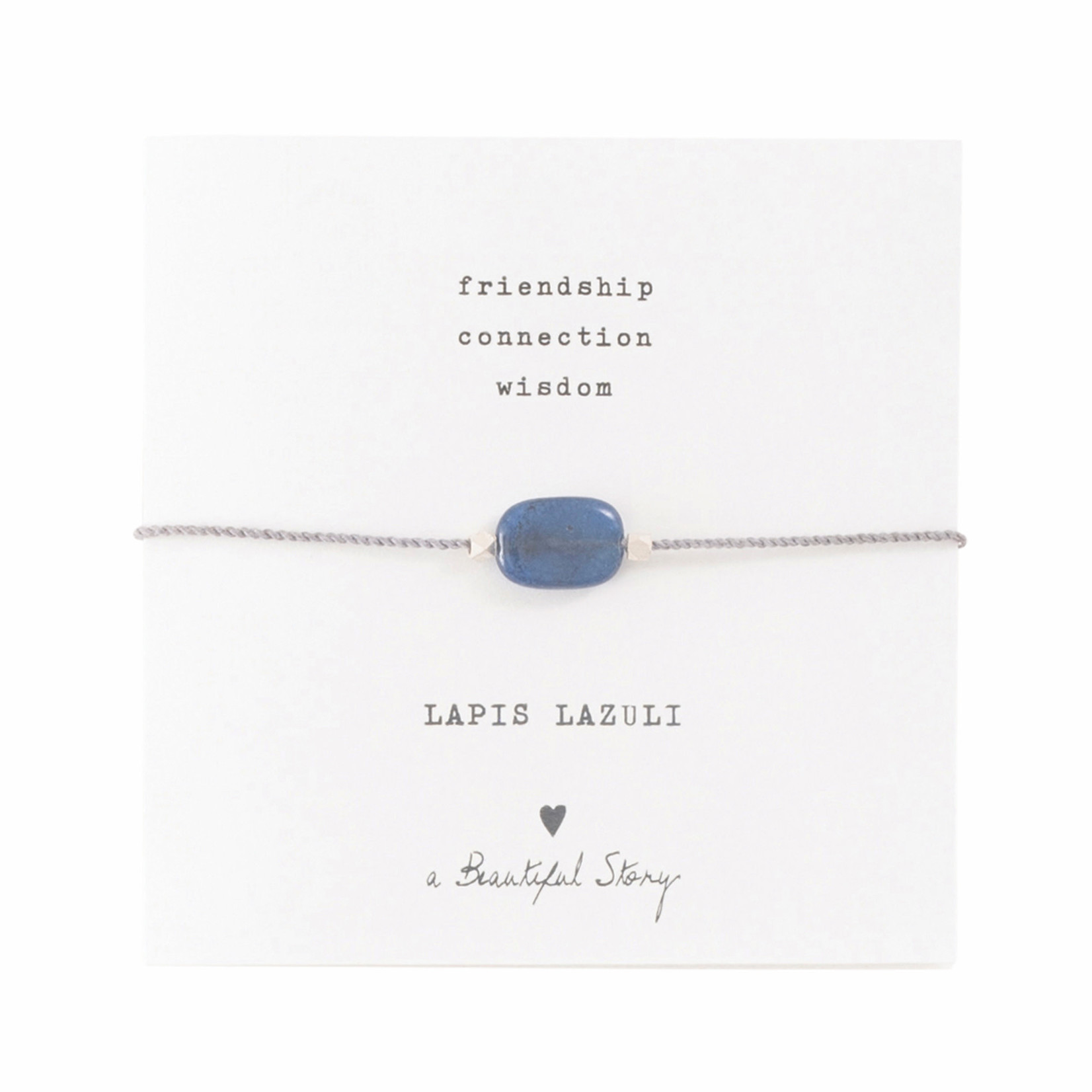 A Beautiful Story Gemstone Card Lapis Lazuli Silver Bracelet/ Edelsteen Karat Lapis Lazuli Zilveren Armband