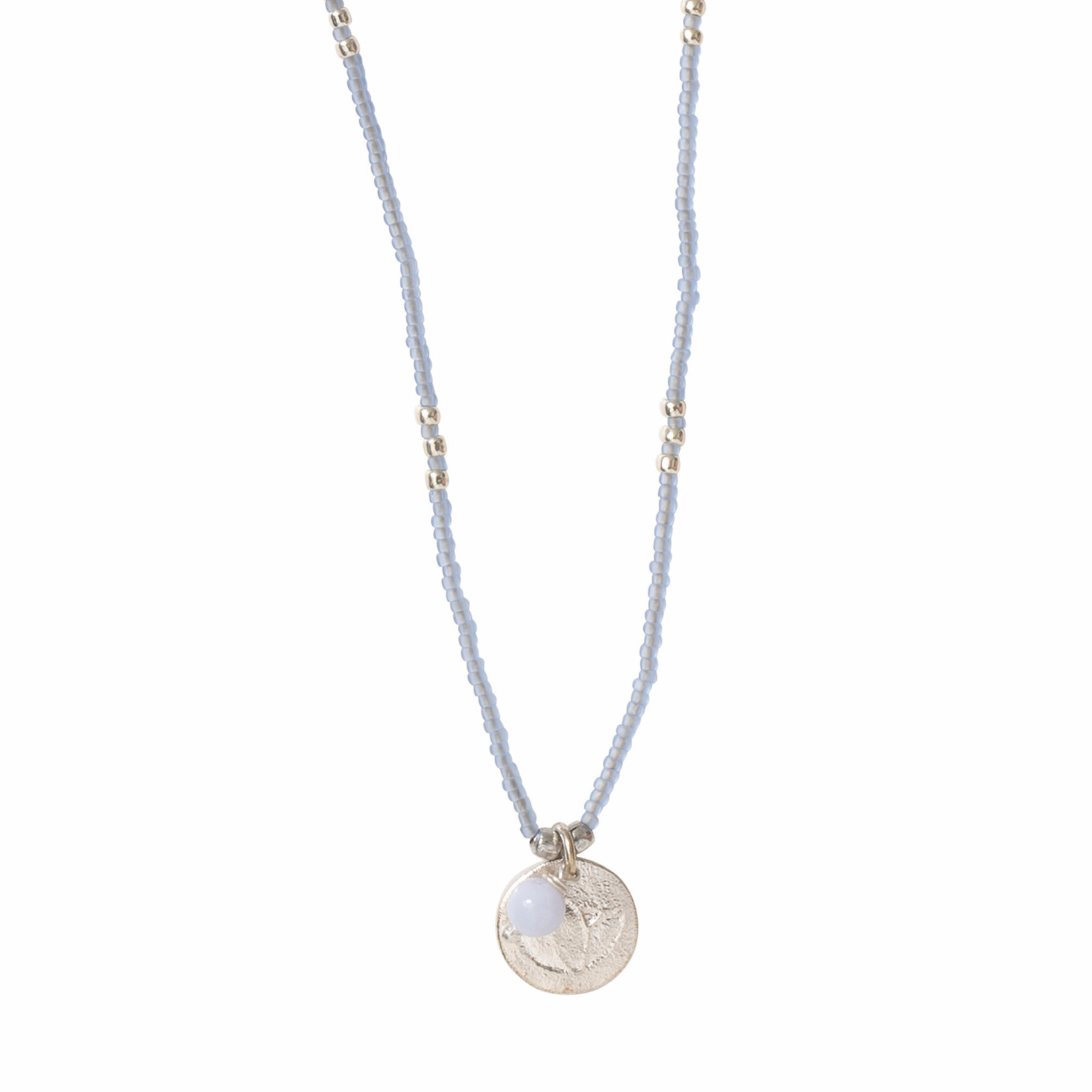 A Beautiful Story Timeless Blue Lace Agate Silver Necklace