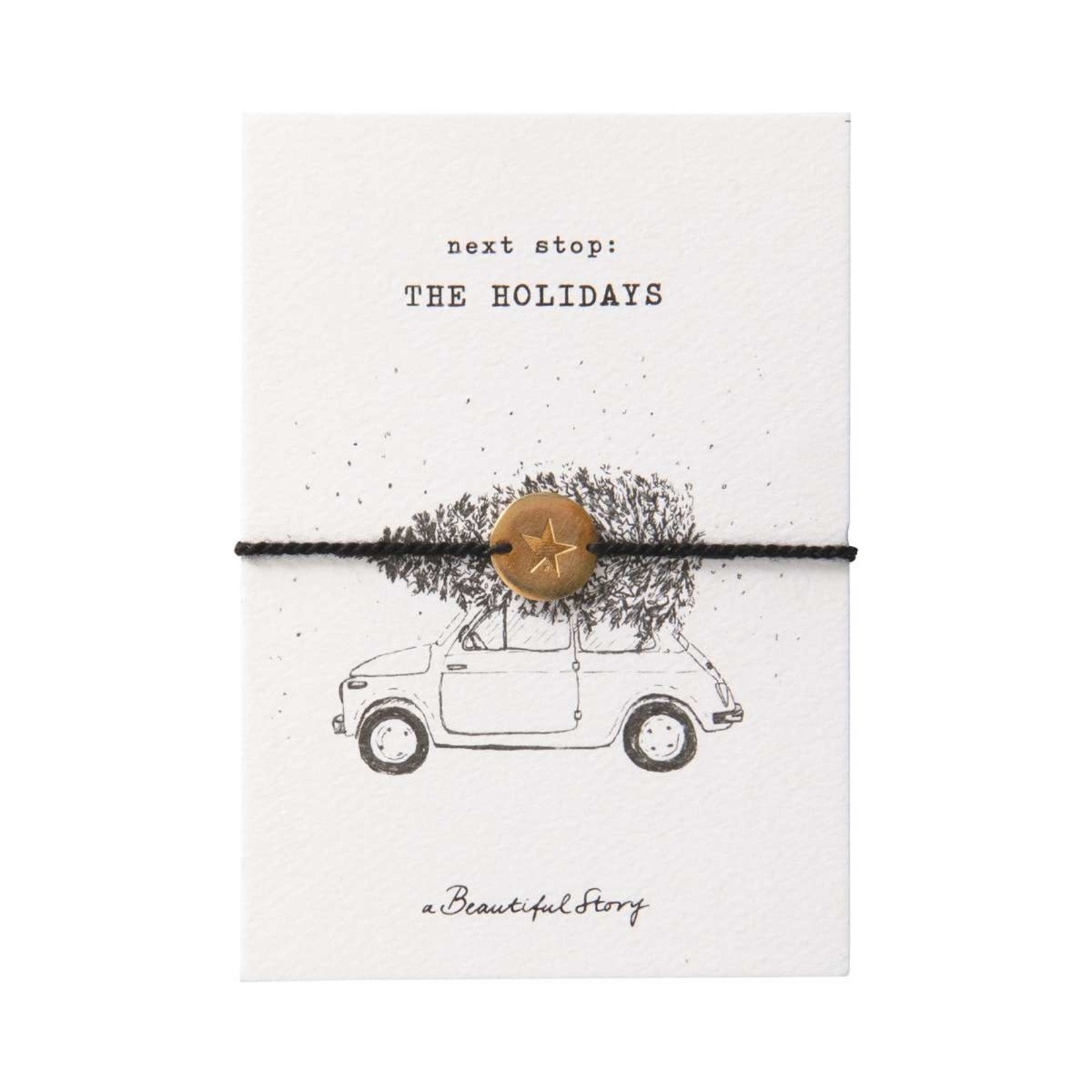 A Beautiful Story Jewelry Postcard Black & White Christmas