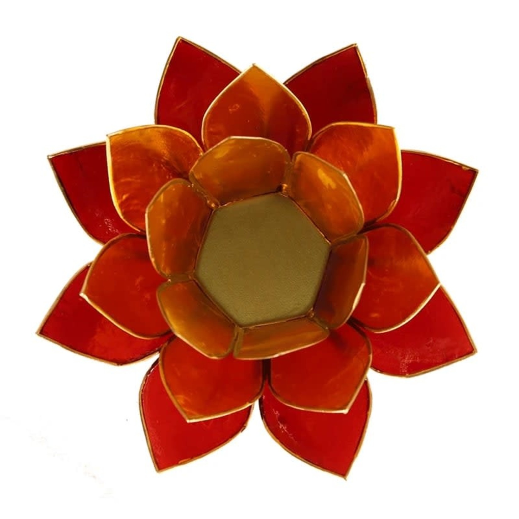 Lotus sfeerlicht 3-kleurig goudrand 13.5 cm