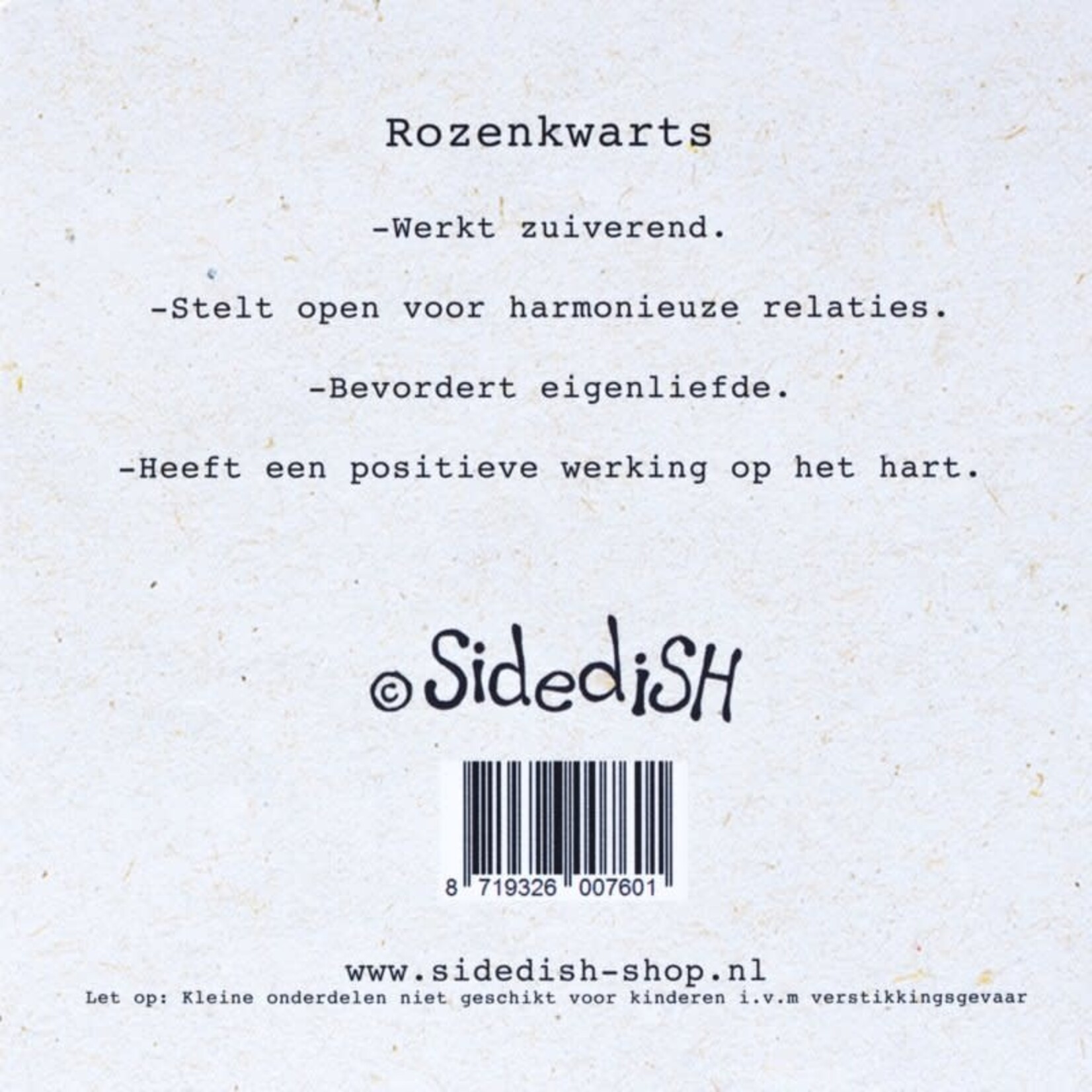 Sidedish Edelsteenkaart Rozenkwarts