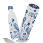 IZY Bottles B.V. IZY Thermosfles Heinen Delfts Blauw - Peacock - 500ML