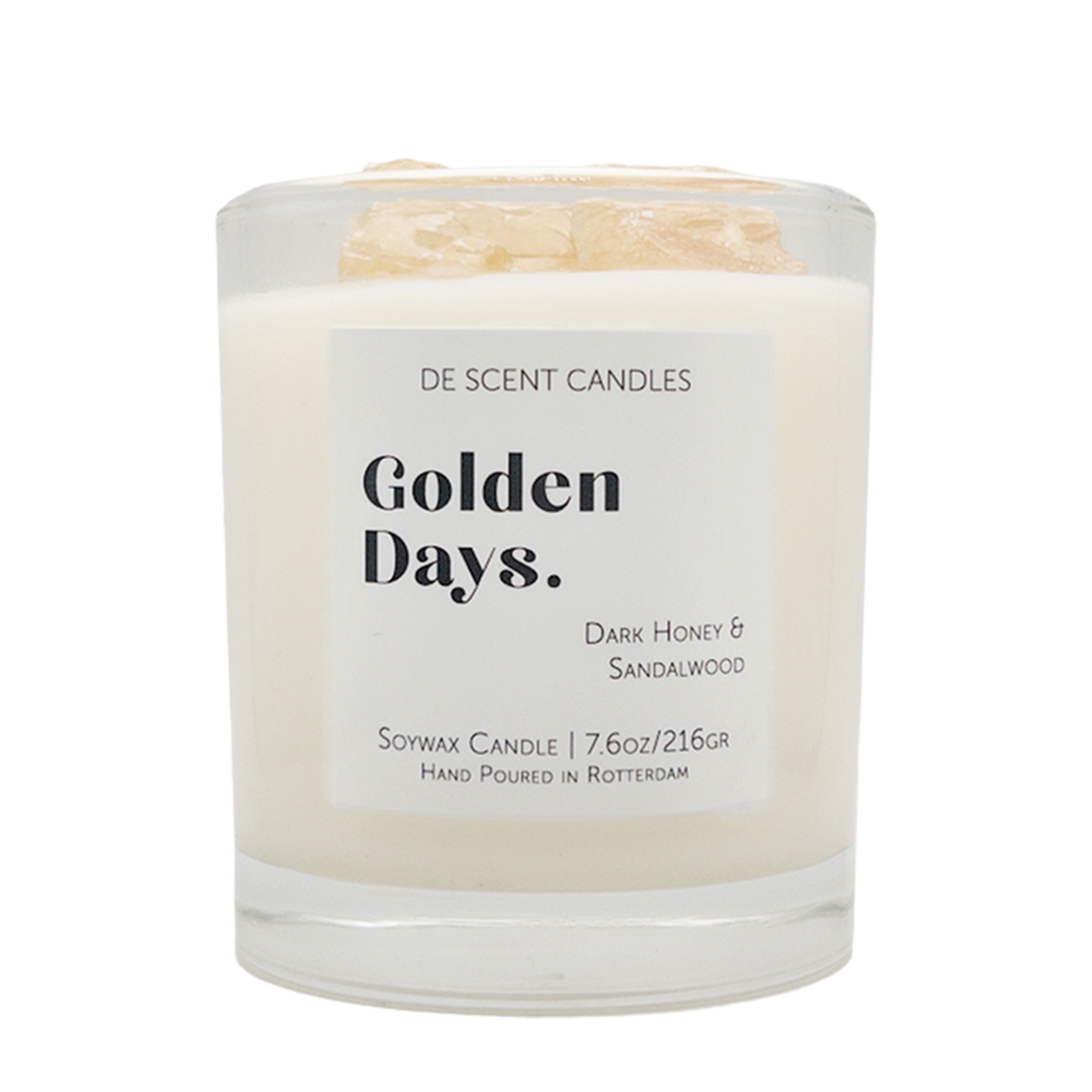 De Scent Golden Days. Geurkaars Incl Spotify Playlist