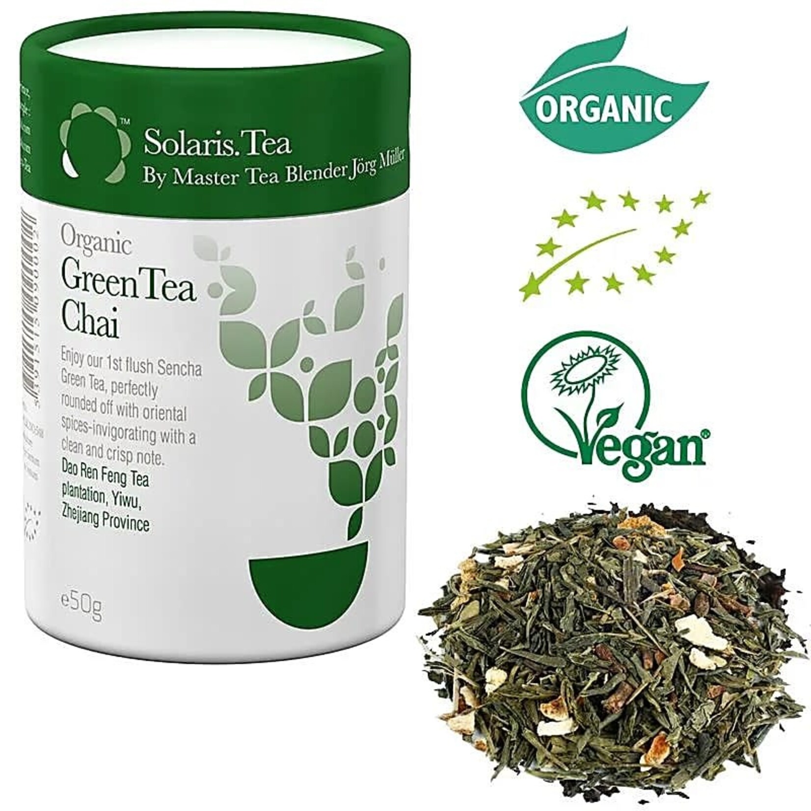 Solaris Biologische Groene Thee Chai - losse thee -- 50 g