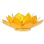 Lotus sfeerlicht geel 3e chakra goudrand -- 13.5 cm