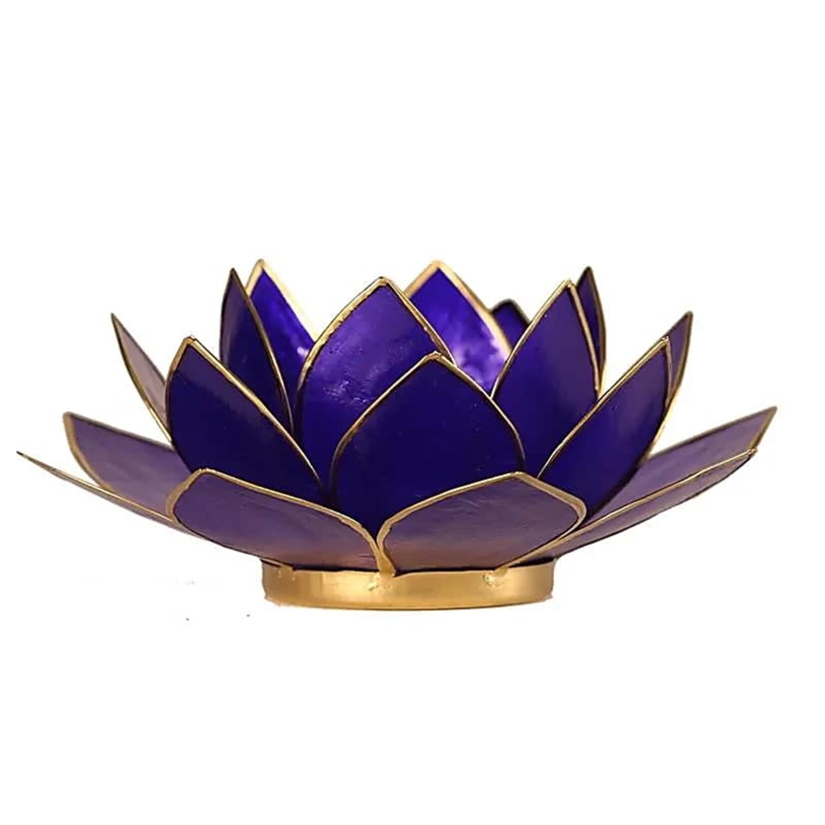 Lotus sfeerlicht indigo 6e chakra goudrand -- 13.5 cm