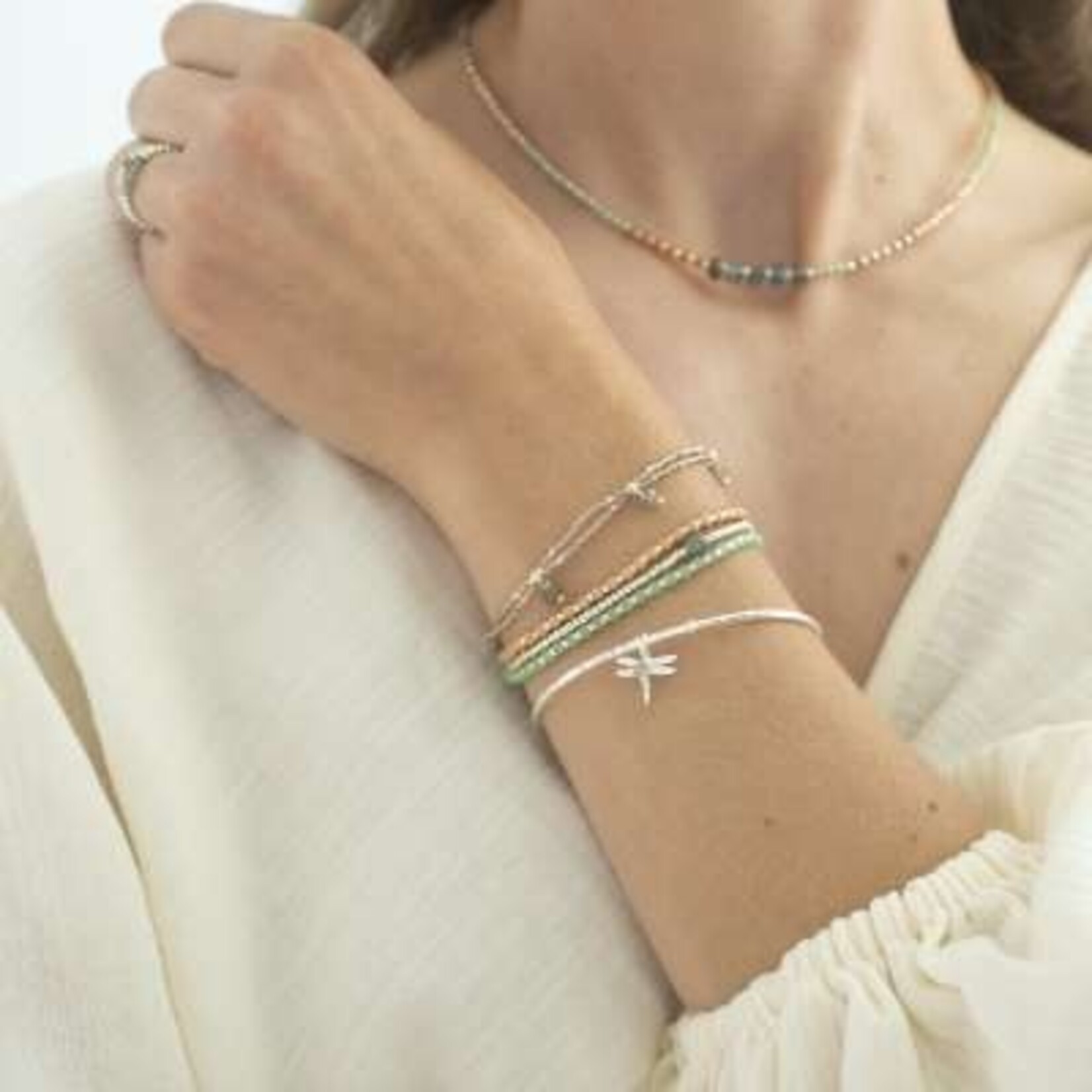 A Beautiful Story honor labradoriet zilveren armband