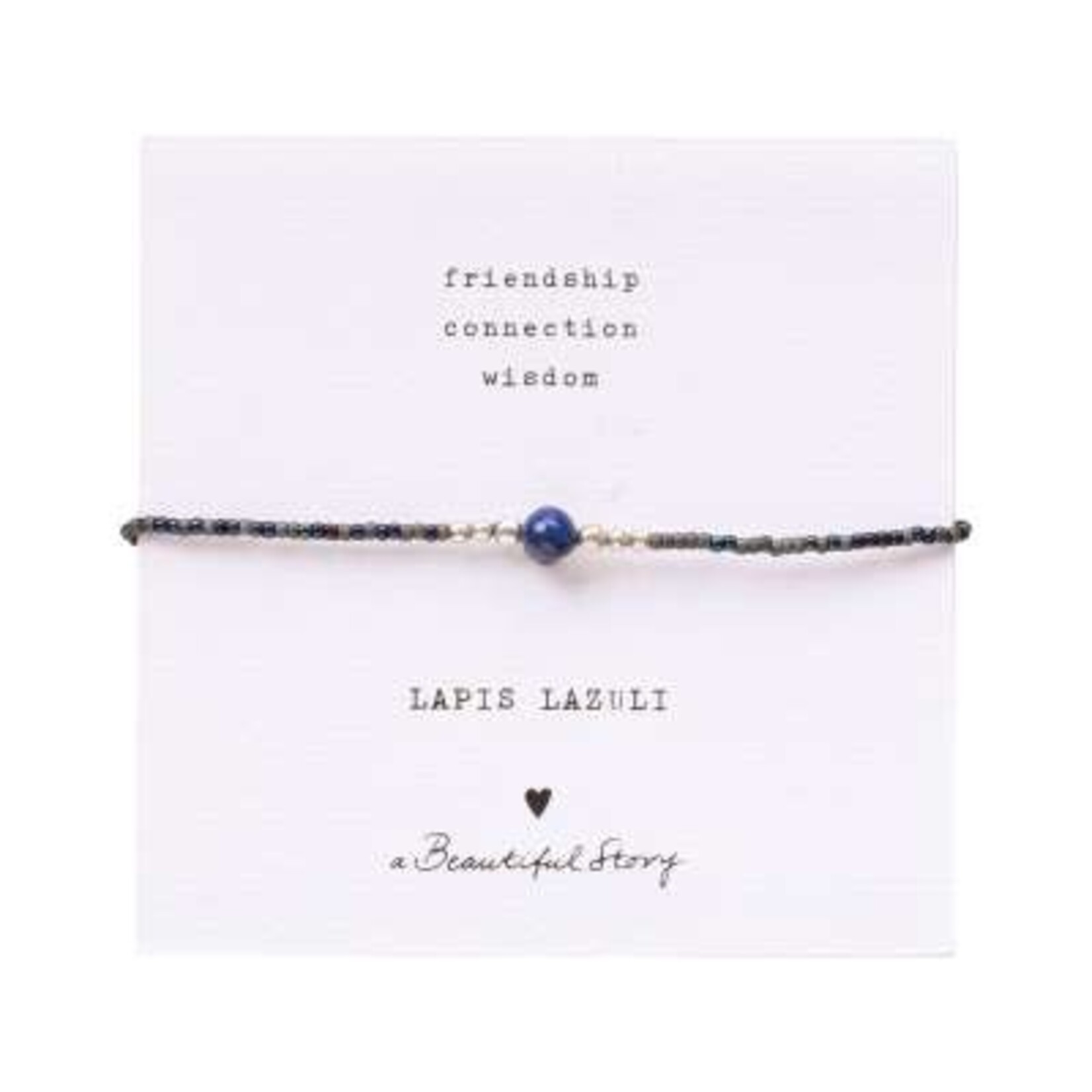 A Beautiful Story Iris Card Lapis lazuli Zilverkleurige Armband