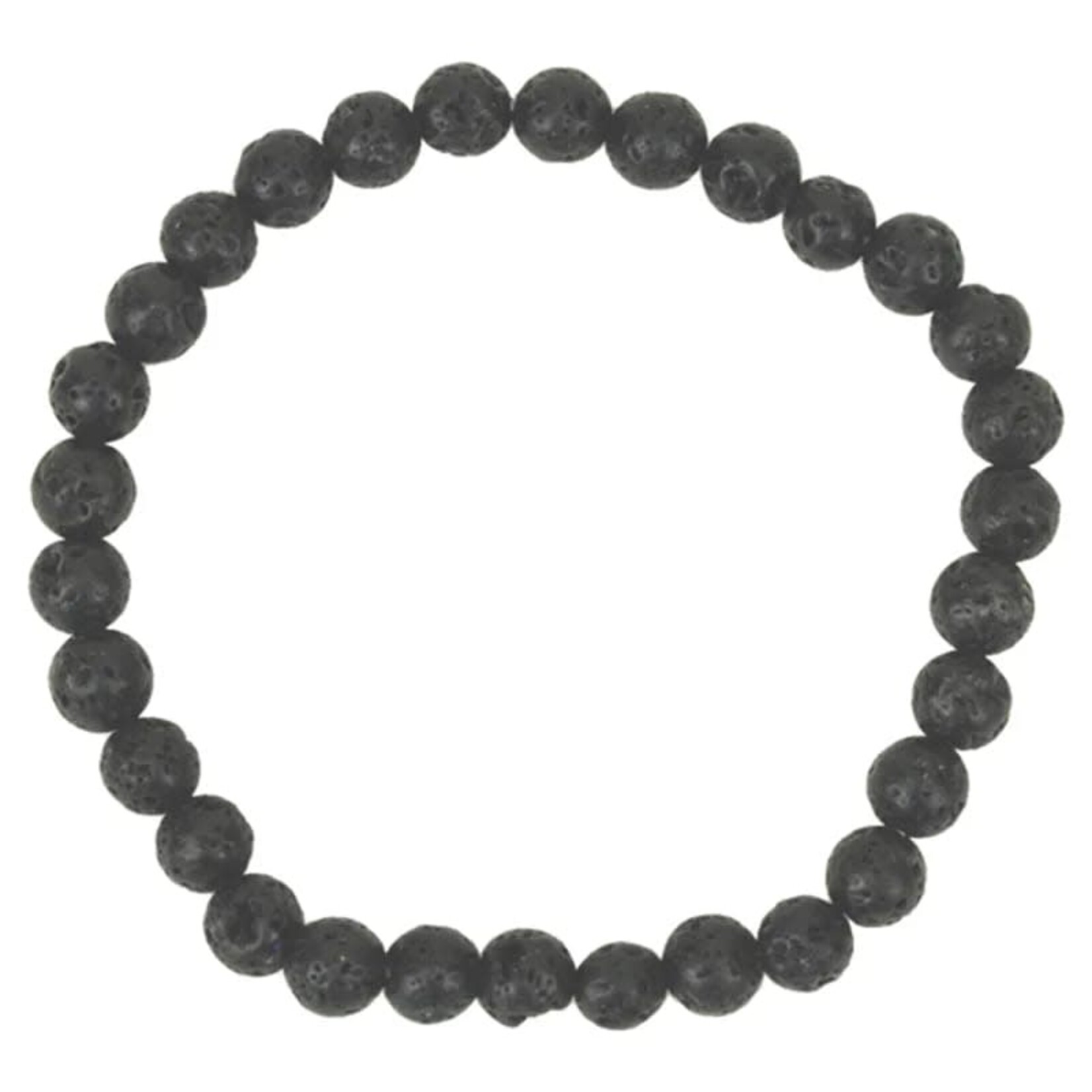 Armband zwart lavasteen -- ±0.7cm