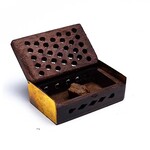 Wierookhars Basilicum/Amber in houten doosje -- 6x4 cm