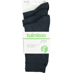 Bamboo Bamboe sok 3 pack navy 39-42