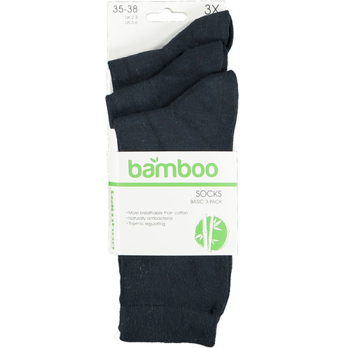 Bamboo Bamboe sok 3 pack navy 39-42