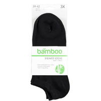 Bamboe sneakersok 3 pack zwart 35-38