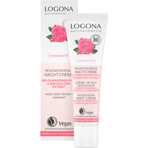 Logona Moisture lift regenerating night cream organic damask rose 30ml