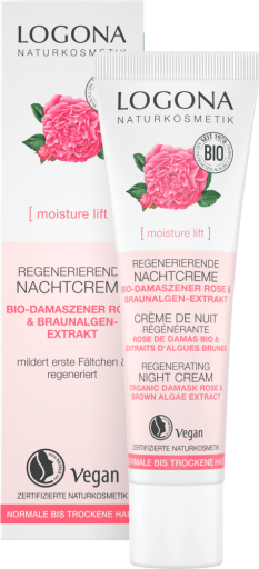 Moisture lift regenerating night cream organic damask rose 30ml - Nature's  House BV