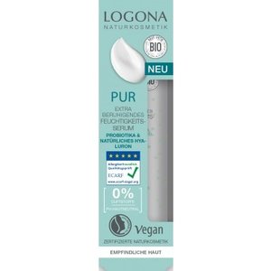 Logona Pur extra soothing moisturising serum probiotics & natural hyaluronic acid 30ml