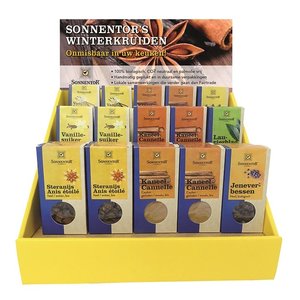 Sonnentor Sonnentor winterkruiden display Sonnentor Sonnentor winterkruiden display